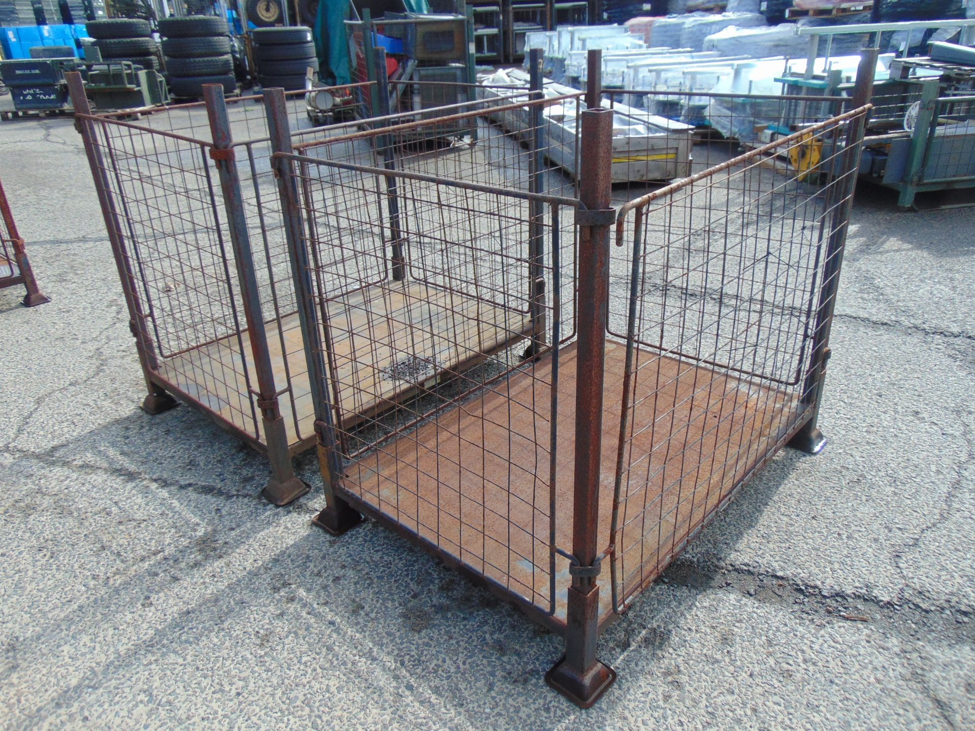 2 x Heavy Duty Ex Home Office Metal Stackable / Collapsible Stillage / Post Pallets - Image 2 of 8
