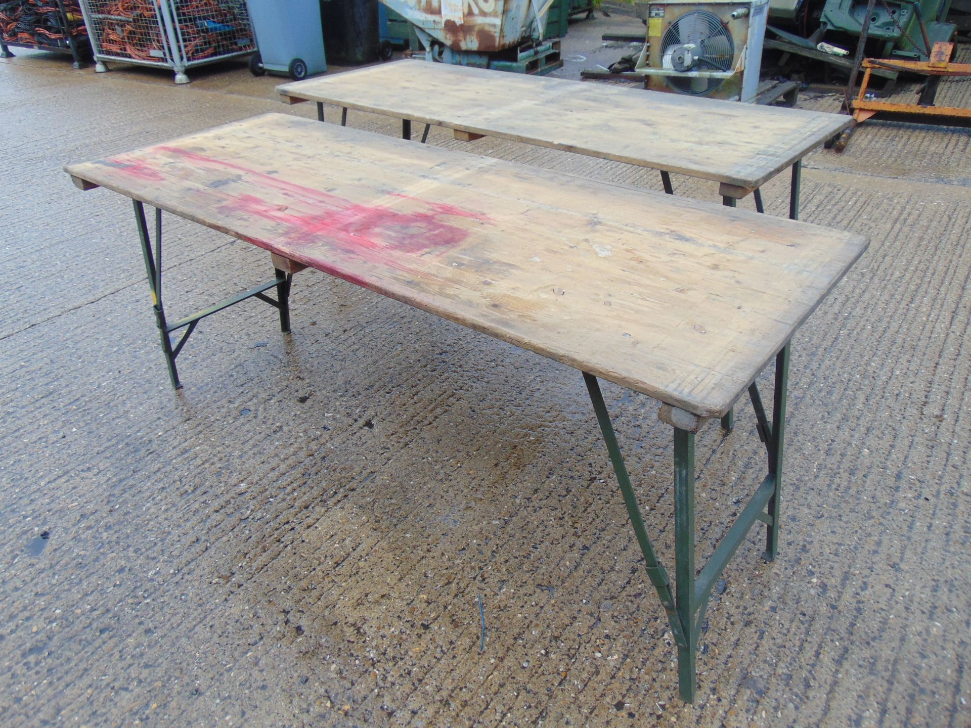 2 x Standard British Army 6 ft Folding Tables