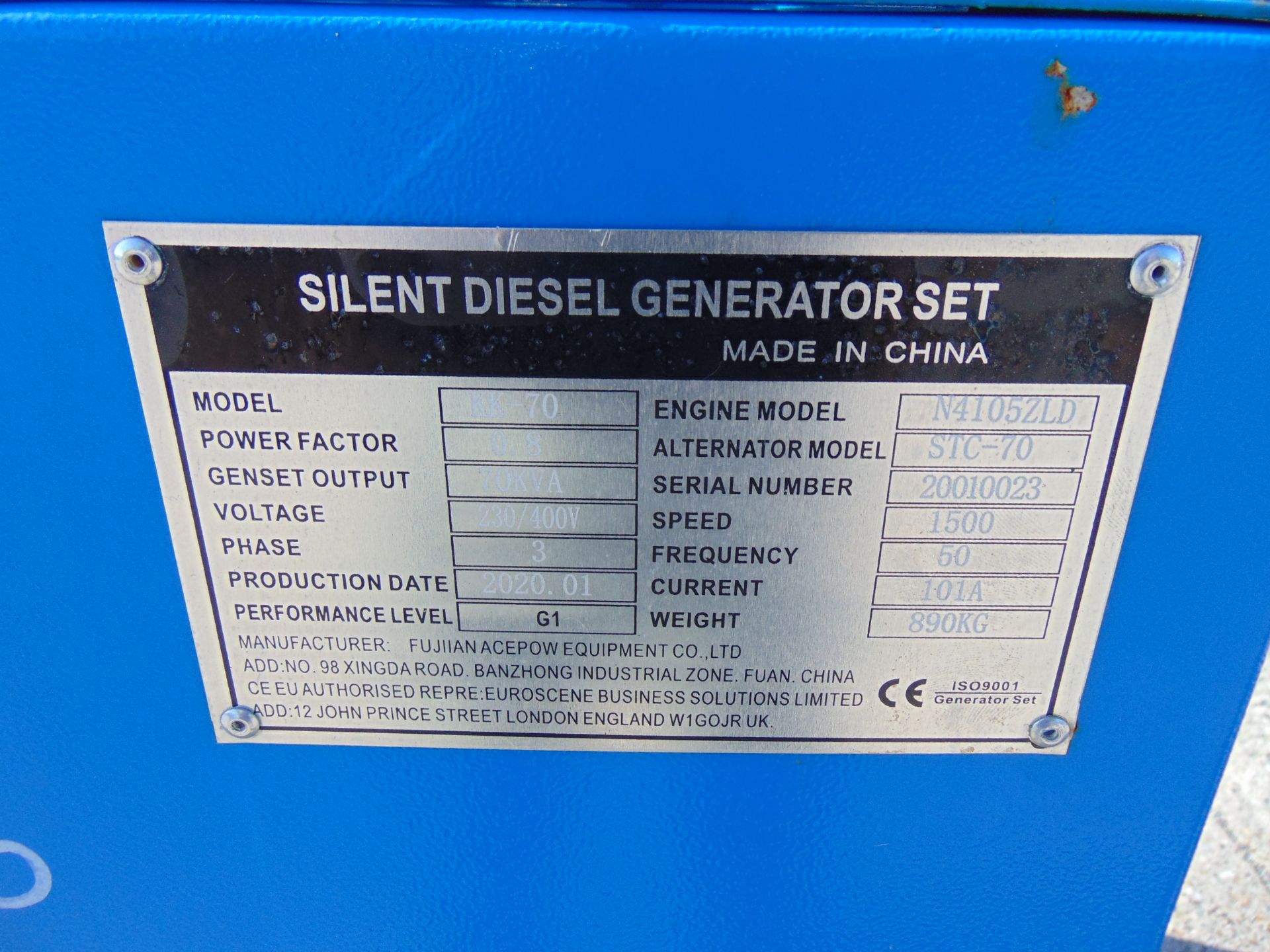 UNISSUED 70 KVA 3 Phase Silent Diesel Generator Set - Image 7 of 23