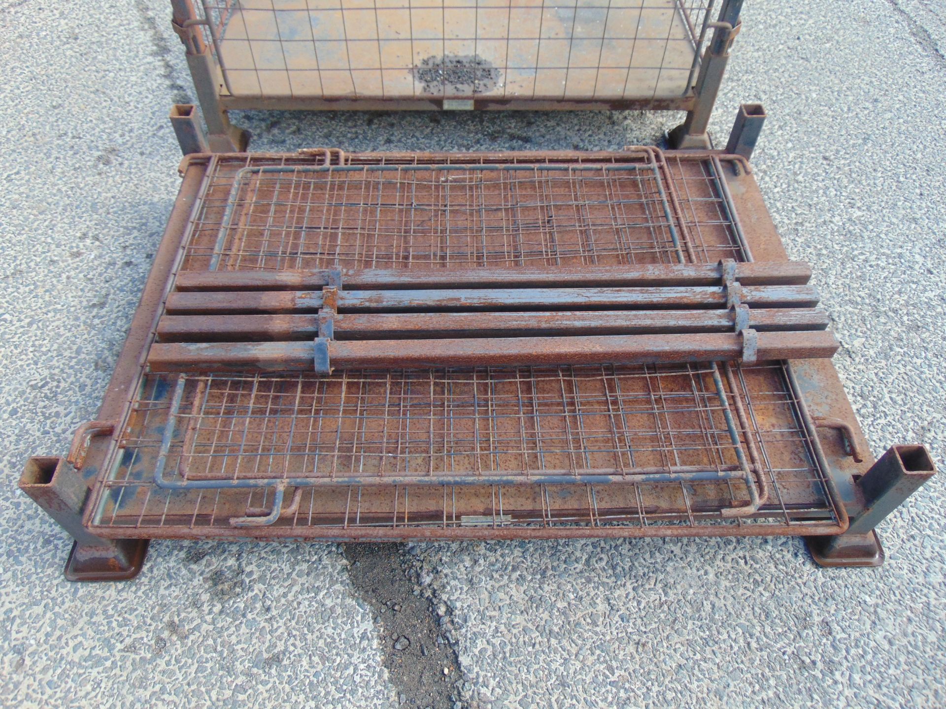 2 x Heavy Duty Ex Home Office Metal Stackable / Collapsible Stillage / Post Pallets - Image 7 of 8