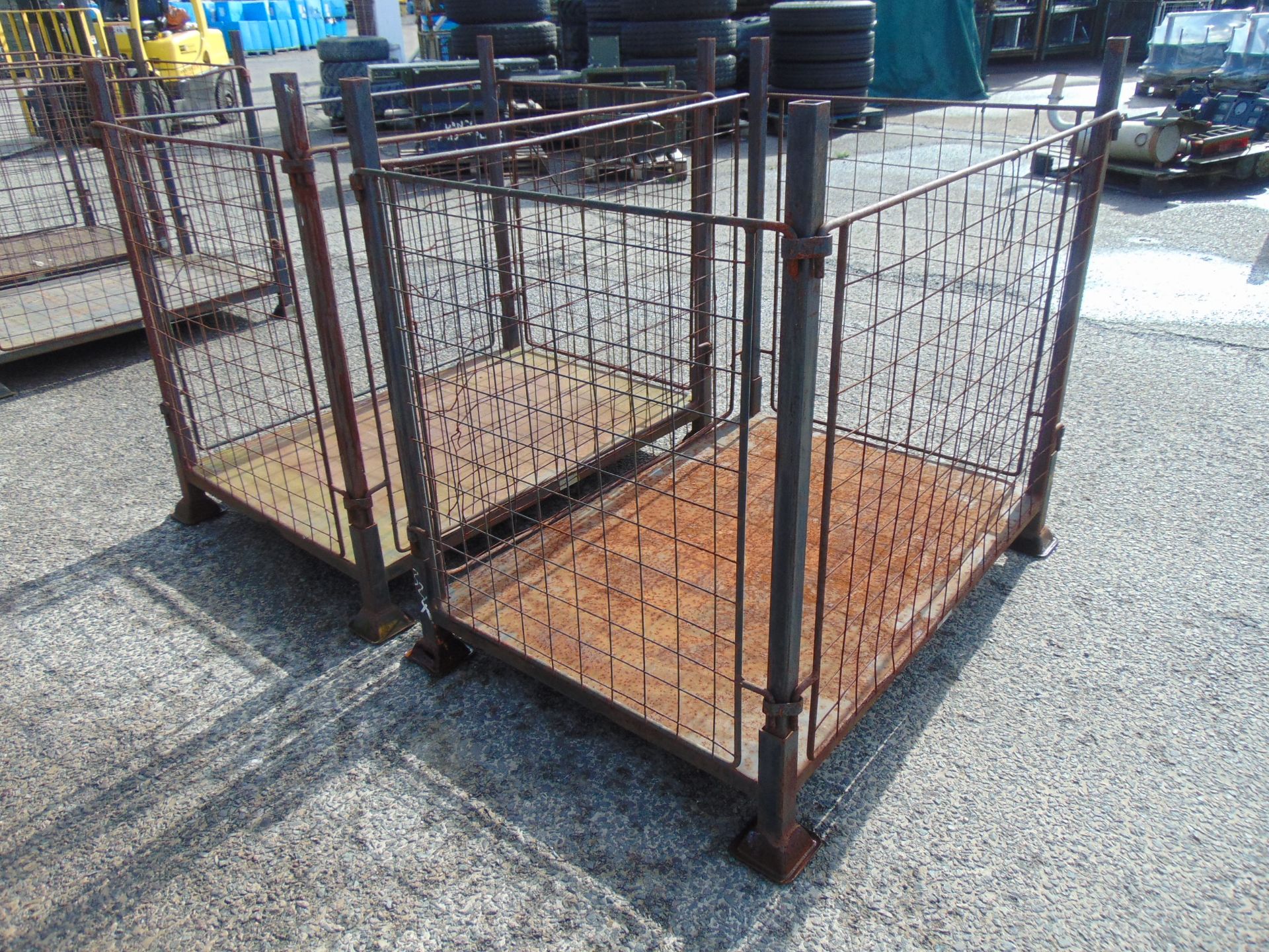 2 x Heavy Duty Ex Home Office Metal Stackable / Collapsible Stillage / Post Pallets - Image 2 of 8