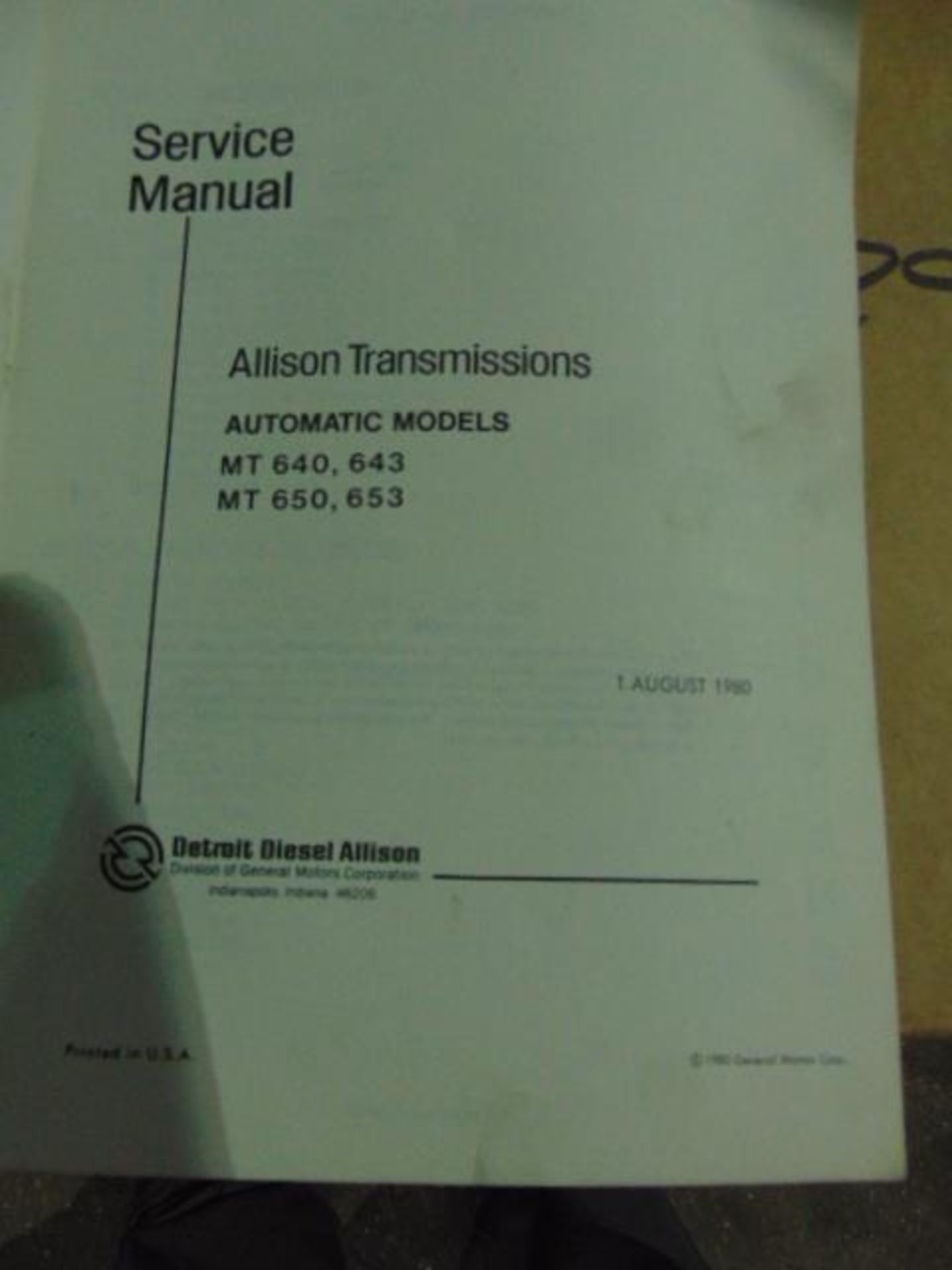 Allisson Transmissions Service Manual & Parts Catalogue - Image 5 of 5