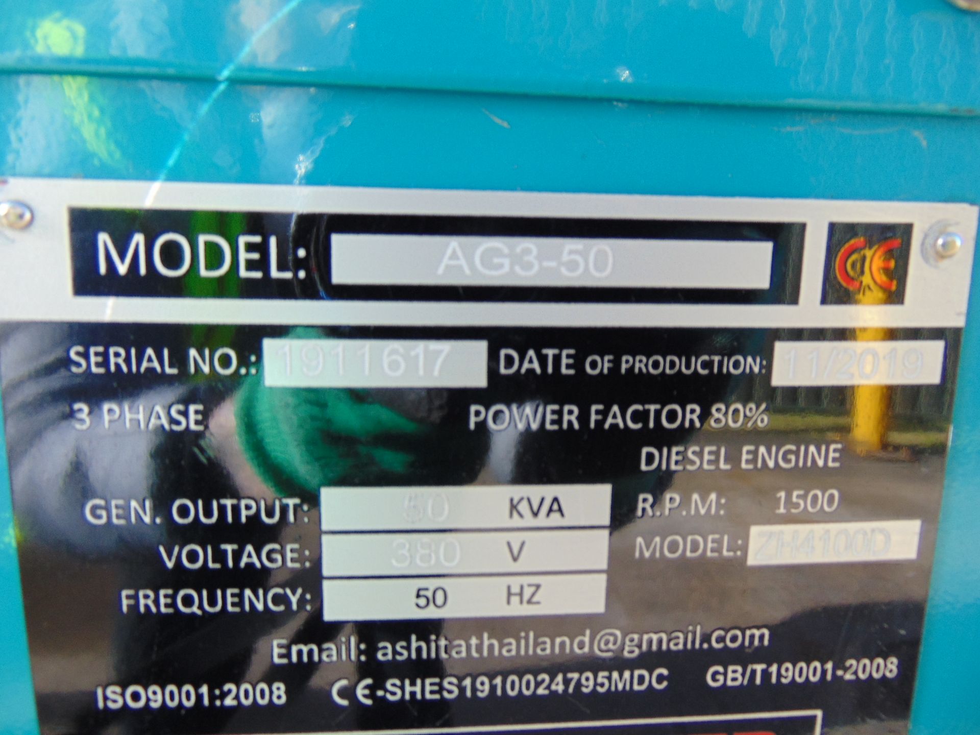 UNISSUED 50 KVA 3 Phase Silent Diesel Generator. - Image 15 of 18