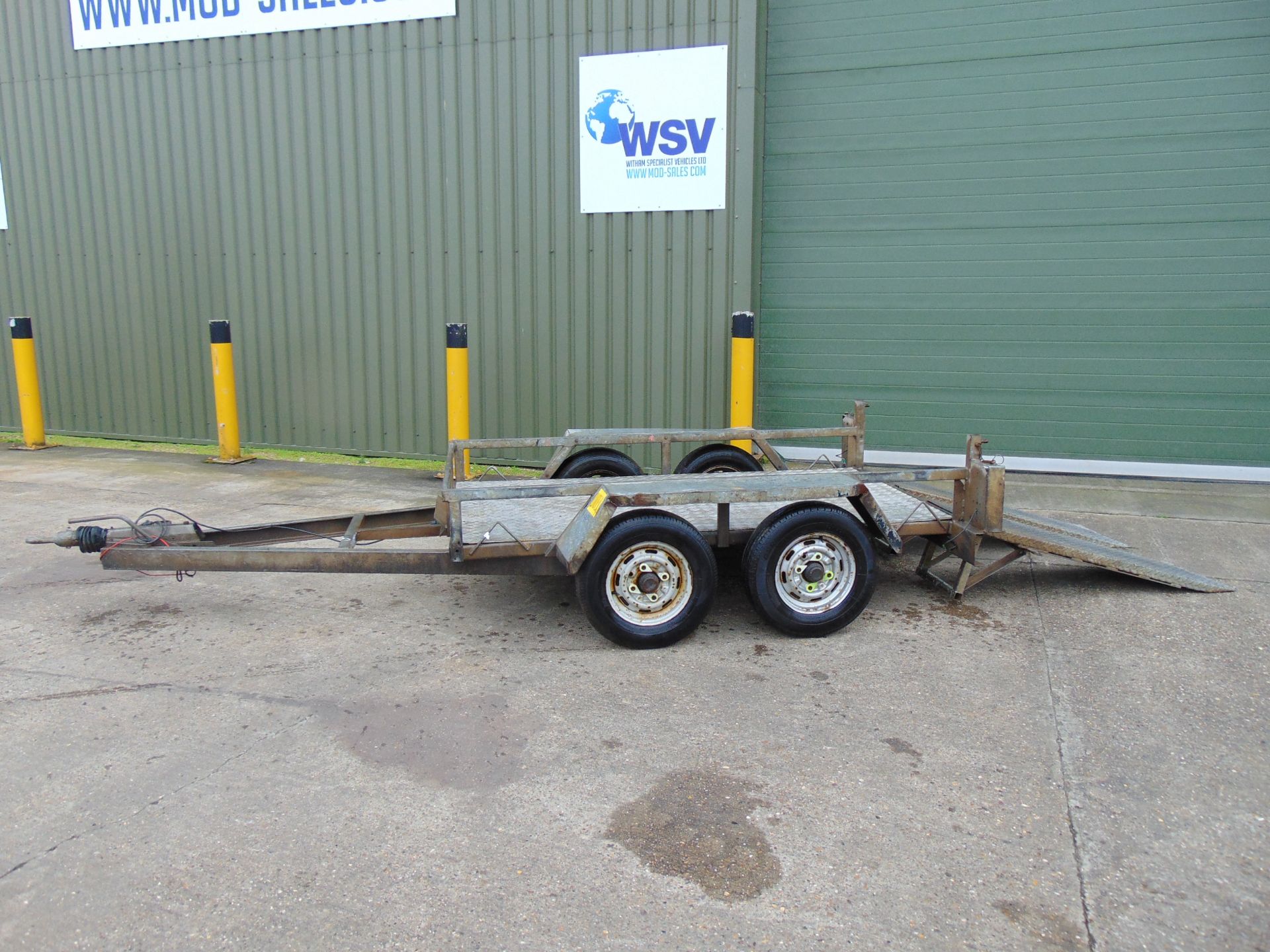 Indespension Twin Axle Galvanised Plant Trailer C/W Rear Ramps - Image 9 of 13