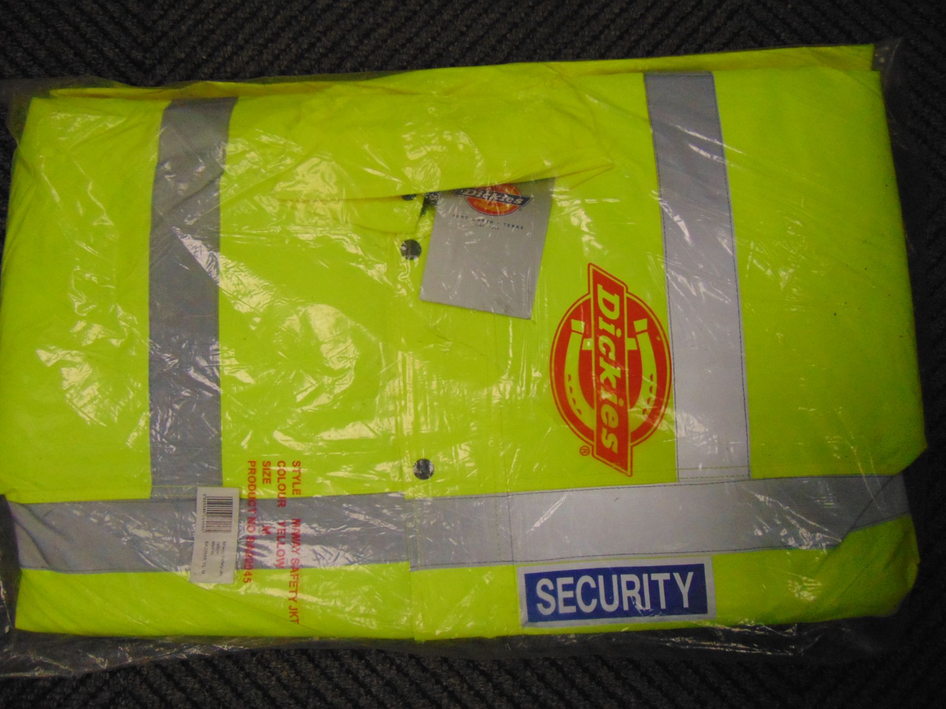 UNISSUED Hi Visibility Florescent SECURITY Jacket. Size Medium.