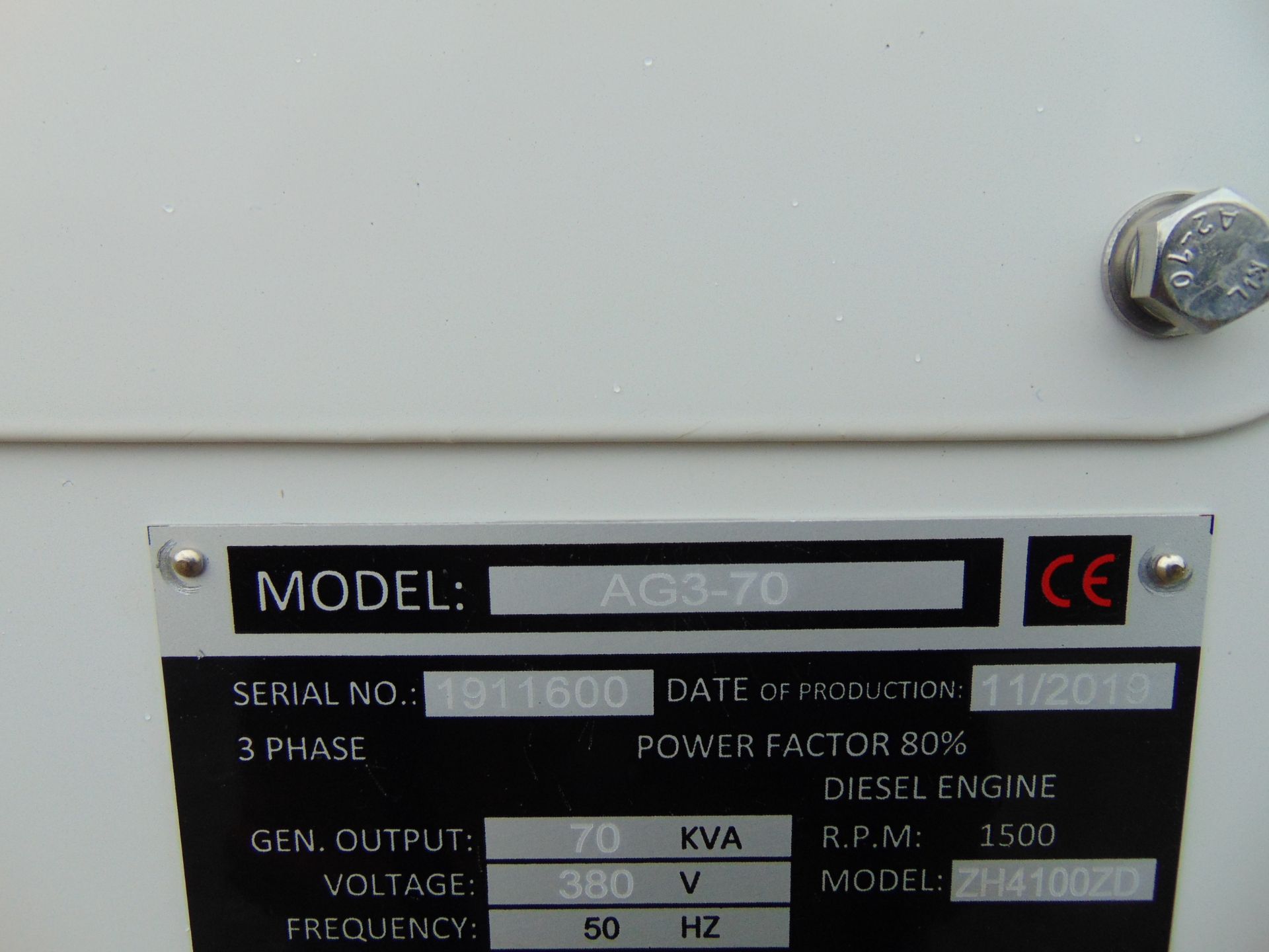 UNISSUED WITH TEST HOURS ONLY 70 KVA 3 Phase Silent Diesel Generator Set - Image 20 of 20