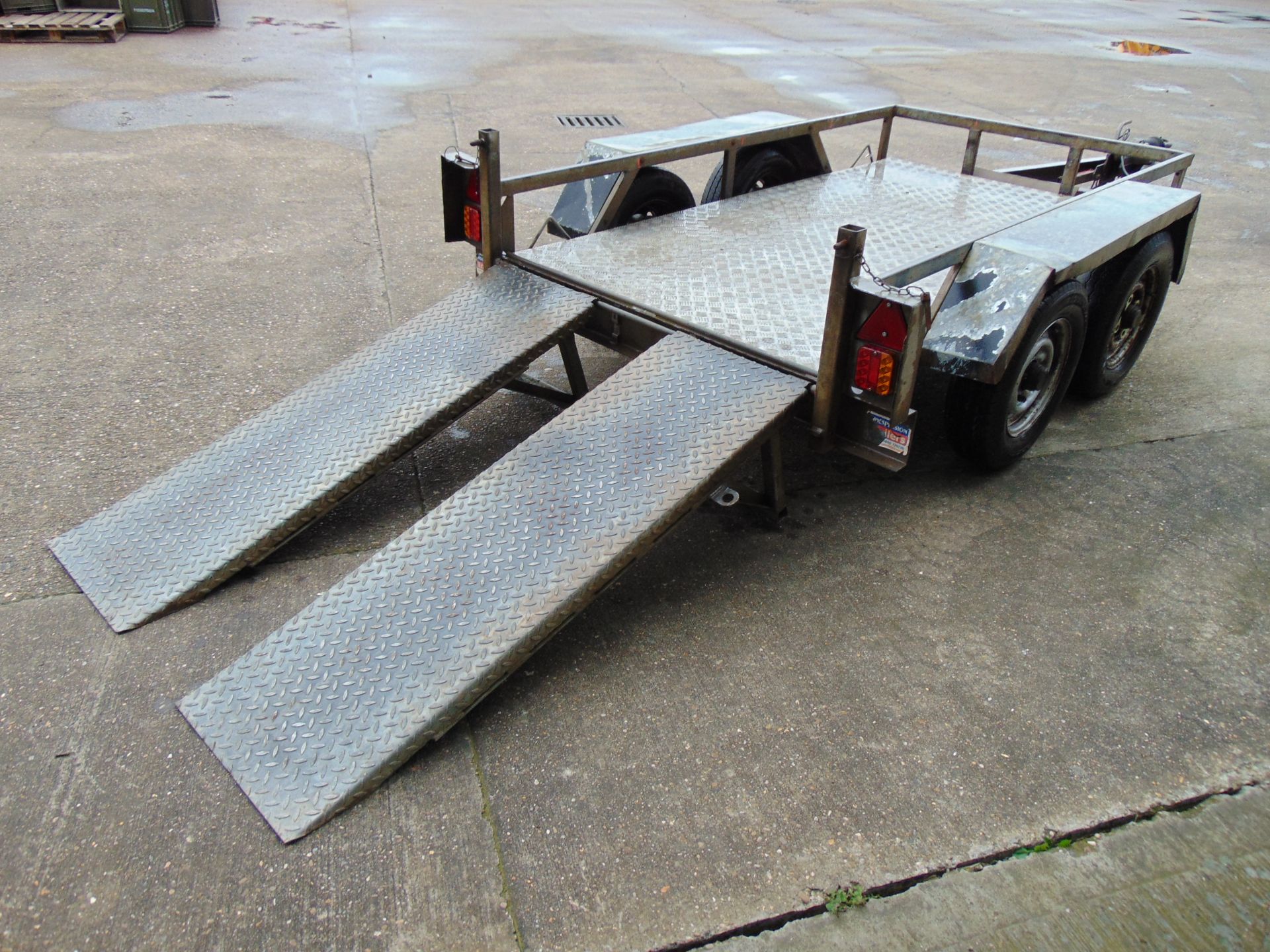 Indespension Twin Axle Galvanised Plant Trailer C/W Rear Ramps - Image 6 of 13