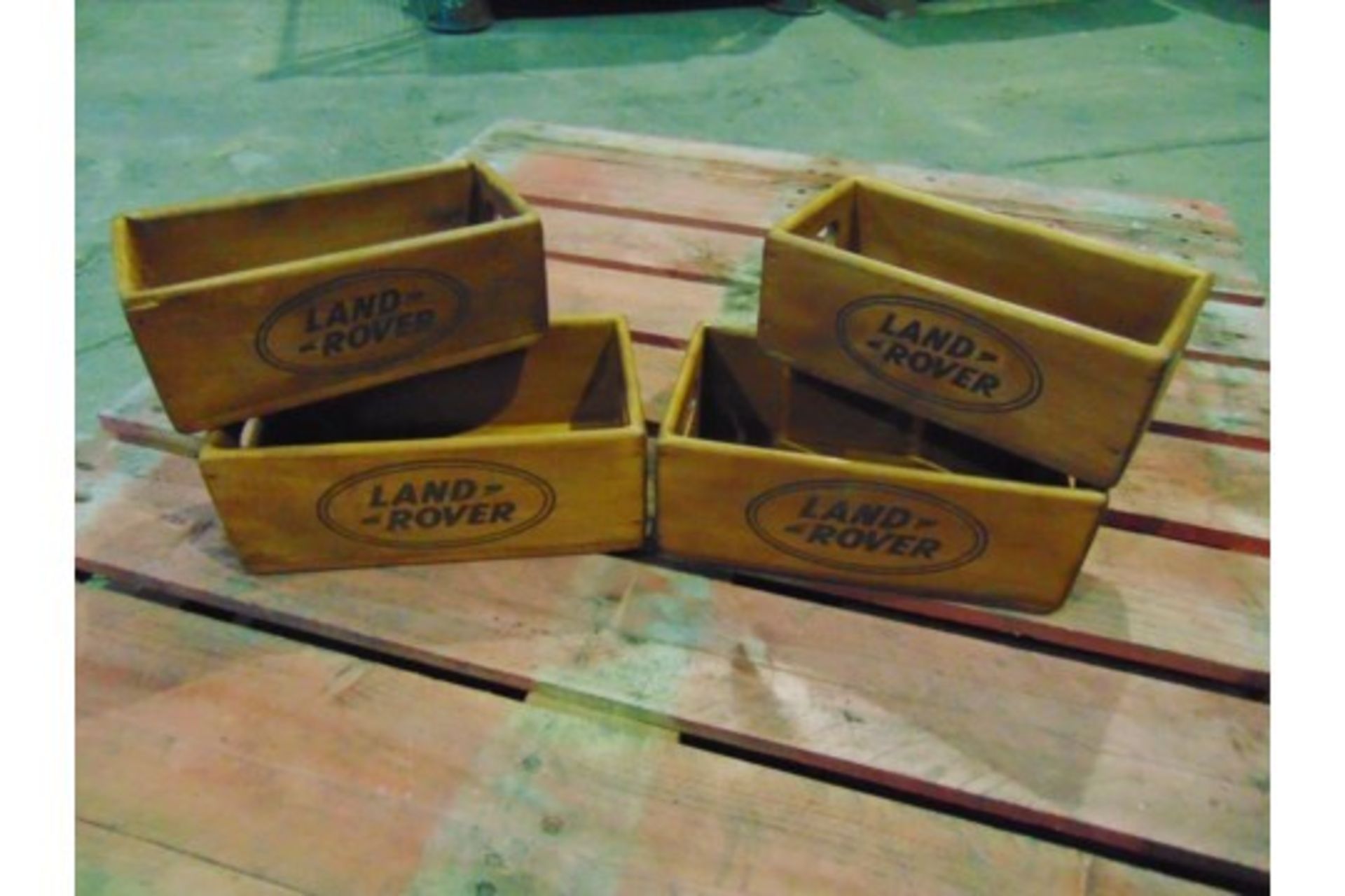 4 x Land Rover Wooden Display / Storage Boxes