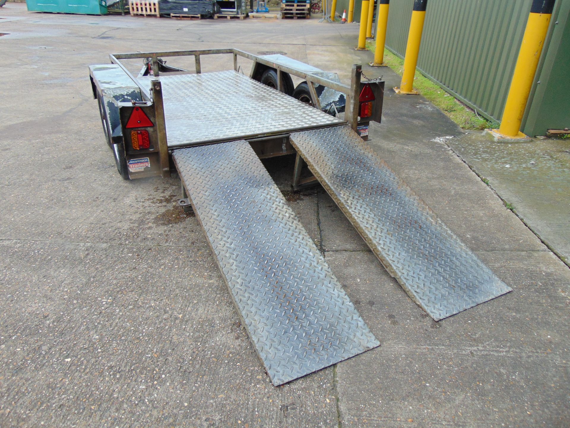 Indespension Twin Axle Galvanised Plant Trailer C/W Rear Ramps - Image 8 of 13