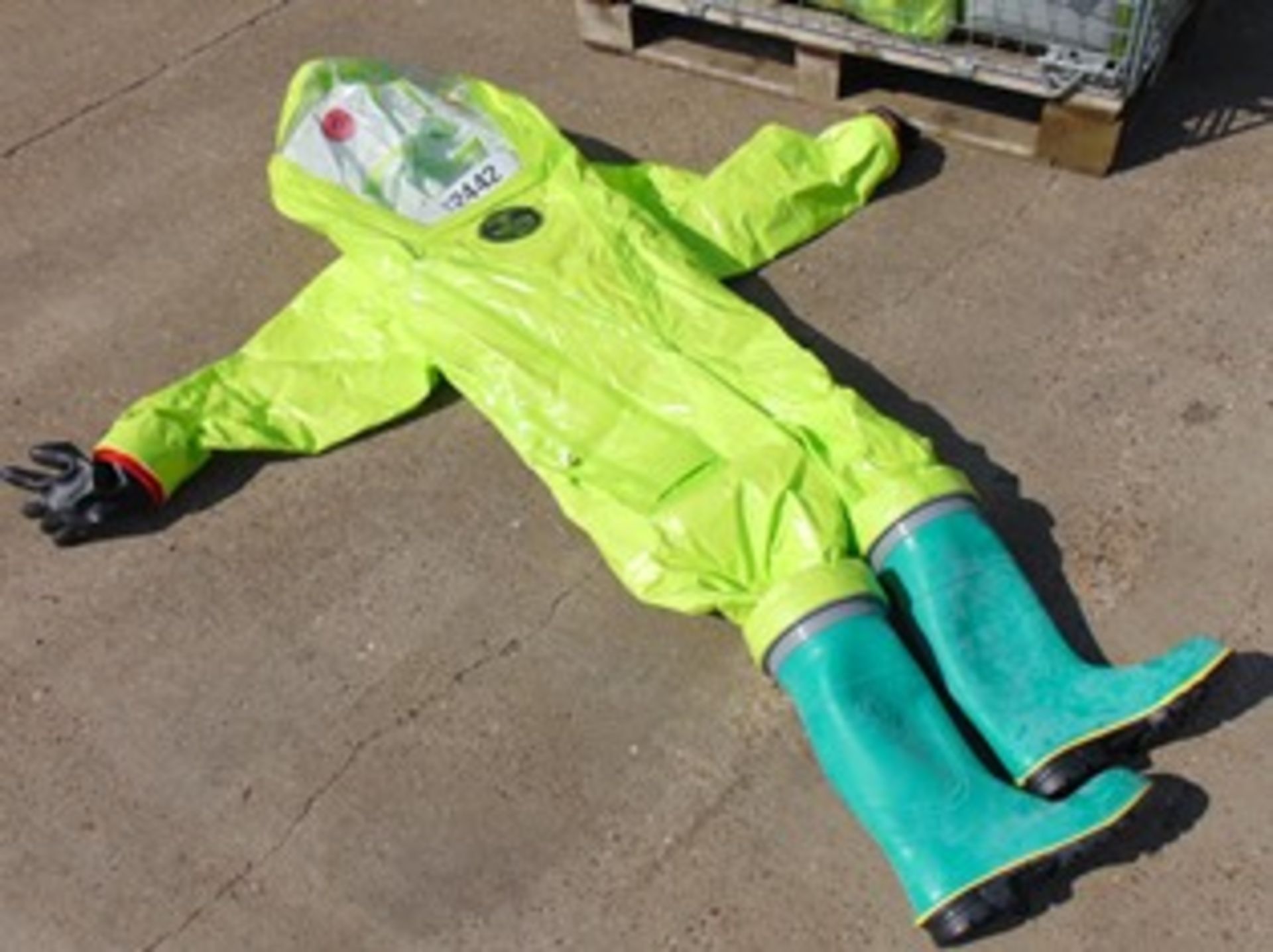 Q1 x Unissued Respirex Tychem TK Gas-Tight Hazmat Suit Type 1A with Attached Boots and Gloves - Image 4 of 9