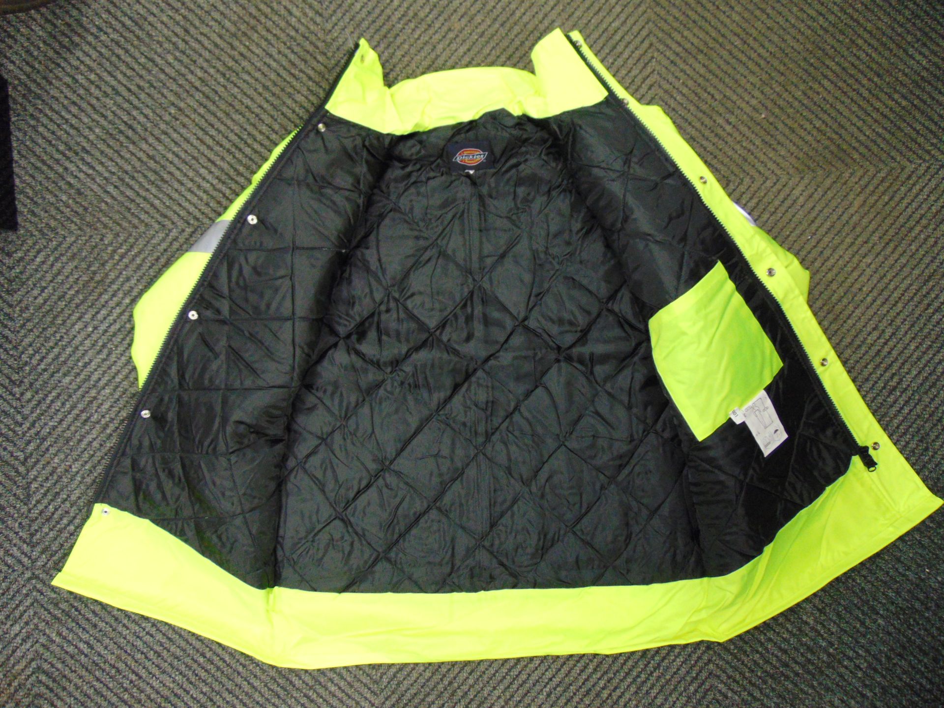 UNISSUED Hi Visibility Florescent Jacket. Size Large. - Image 3 of 6