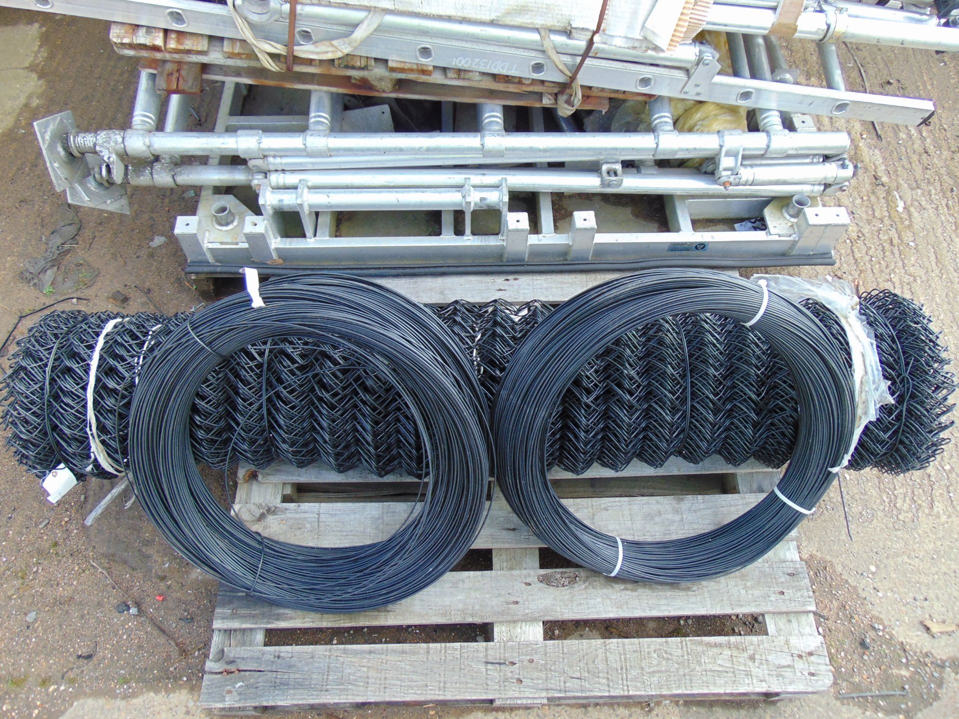 1 x Role of Black Chain Link Fencing With 2 x Coils of Fencing Line Wire. - Image 2 of 4