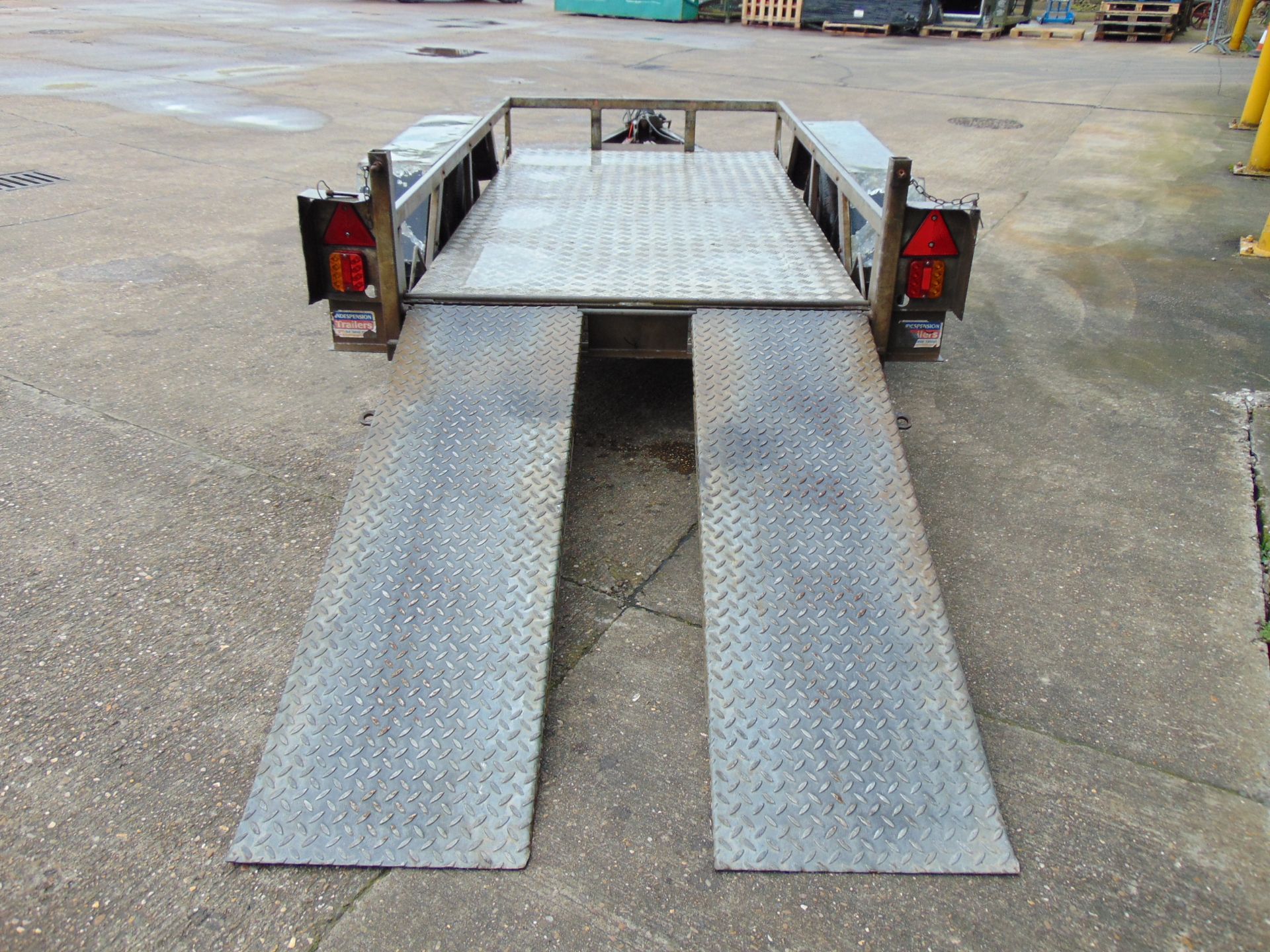 Indespension Twin Axle Galvanised Plant Trailer C/W Rear Ramps - Image 7 of 13