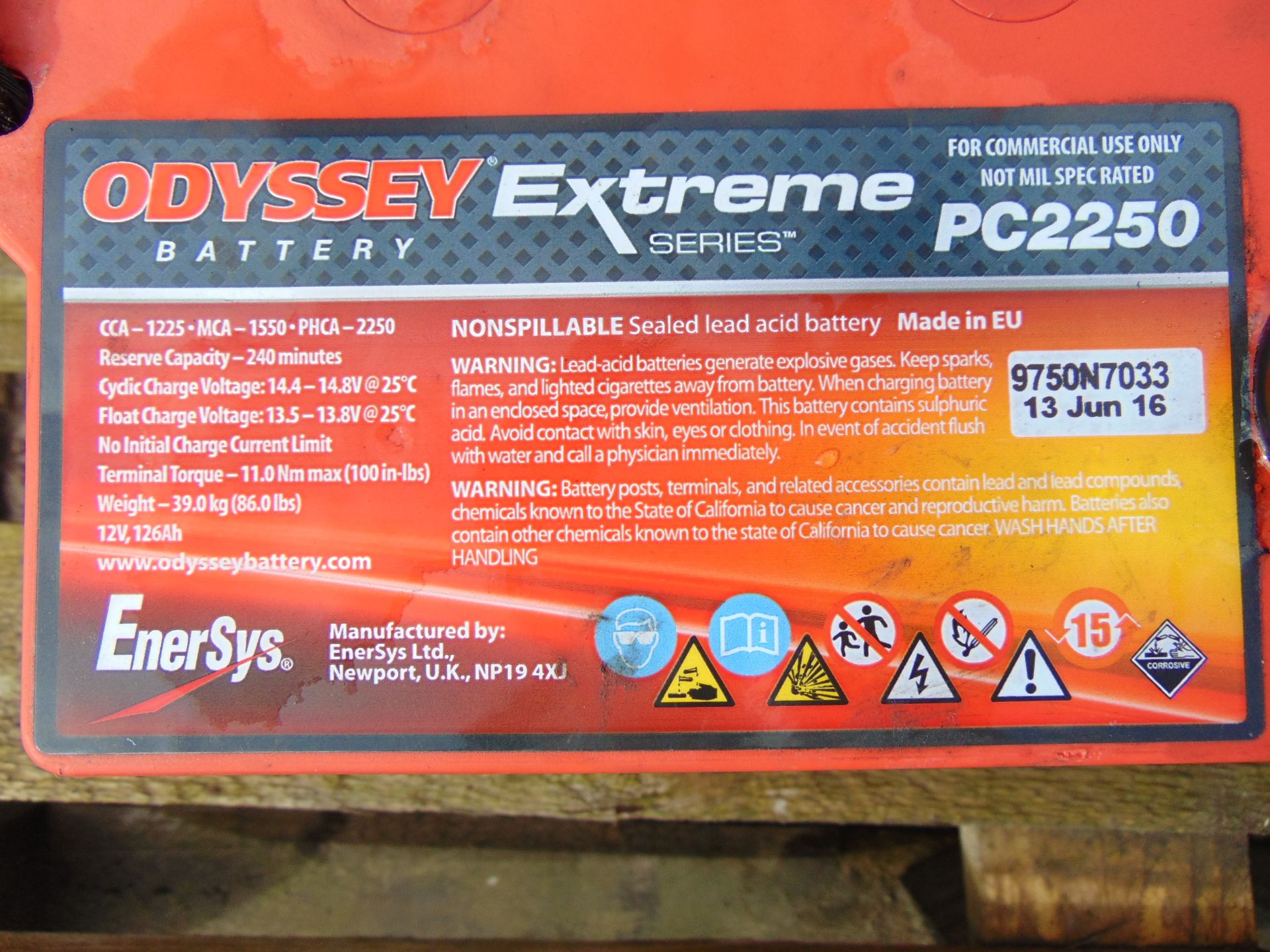 4 x Odyssey Extreme PC2250 Batteries - Image 5 of 5