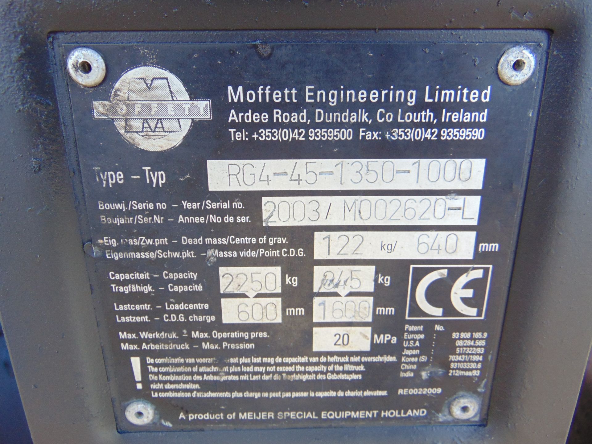 2003 Moffett Mounty M2003 Truck Mounted Forklift complete with Meijer Hydraulic Extension Forks - Image 21 of 22