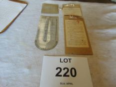WW2 RAF Protractor and Bearing/Distance Plotter Marked 650 Sqdn