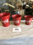 QUANTITY 3 X COCA COLA FIRE BUCKETS