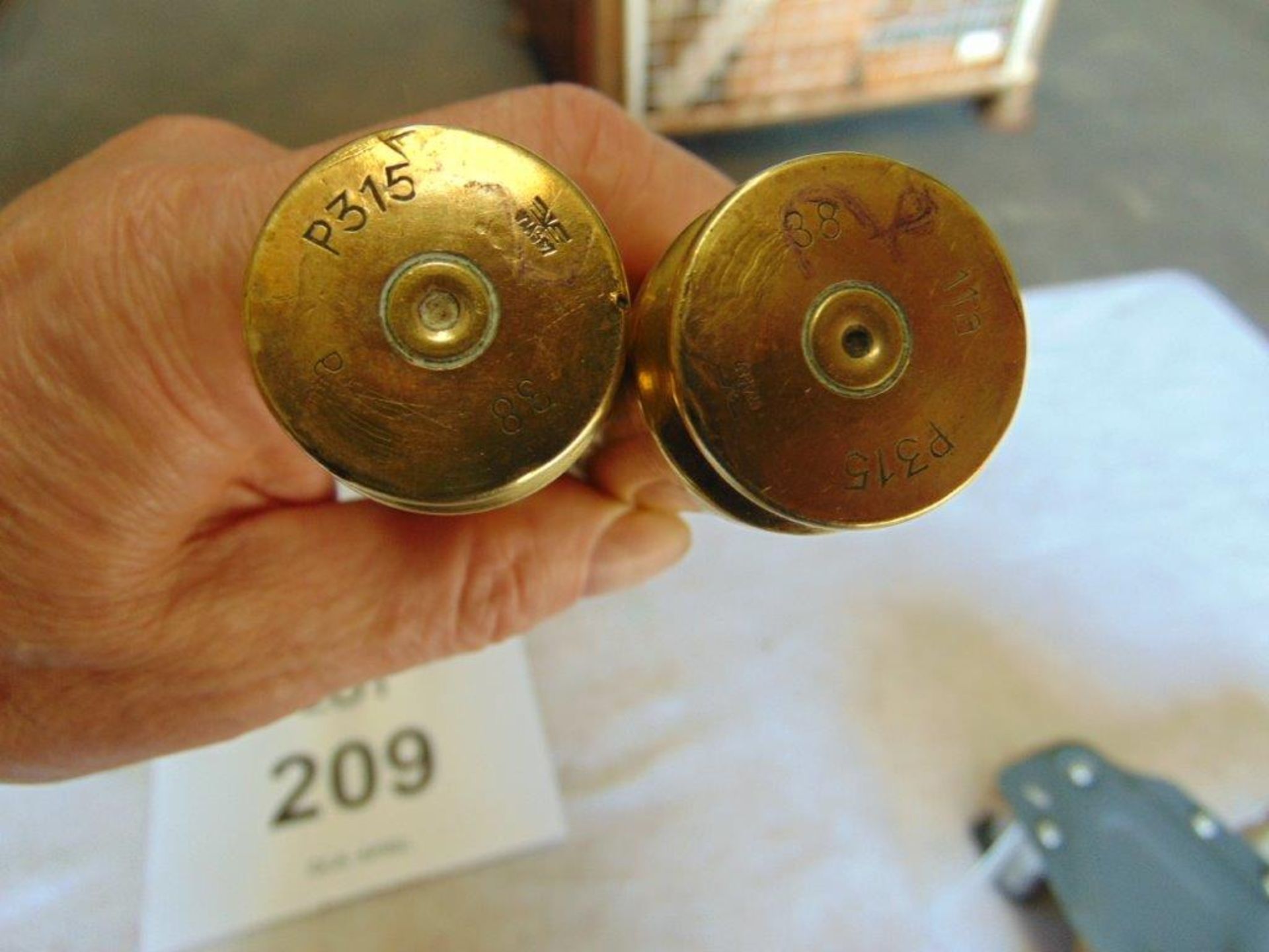 WW 2 Brass shell cases British and German x 8 - Image 2 of 5