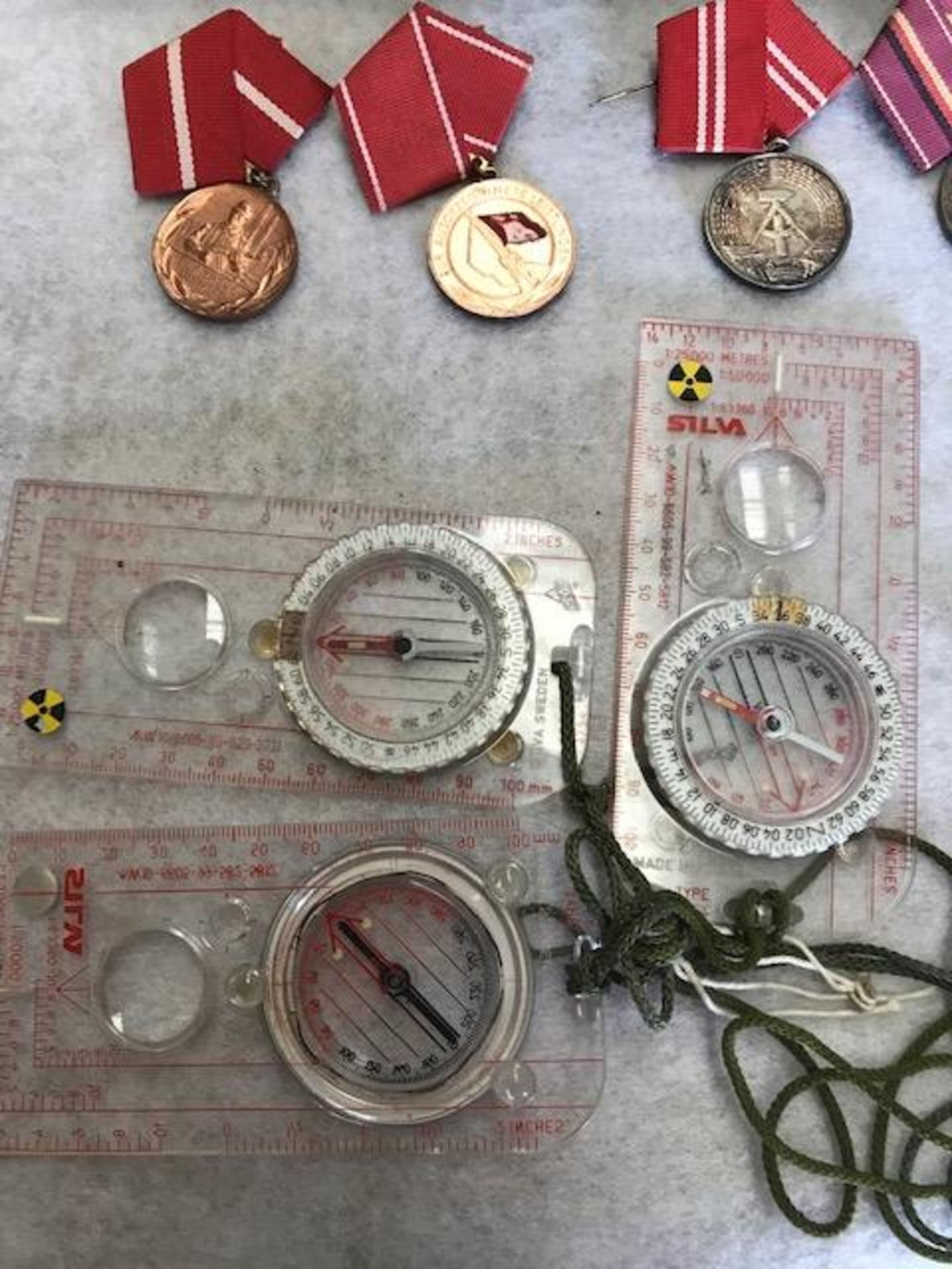 Old Military Picture, 4 x Soviet Medals and Ribbons and 3 x Silva Compass - Image 4 of 4