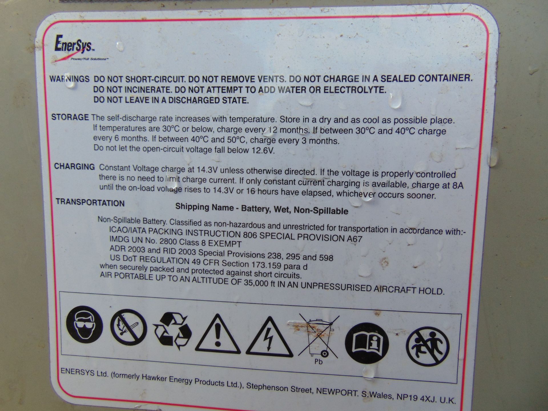 4 x Hawker UK6TNMF Rechargable Batteries. - Image 3 of 3