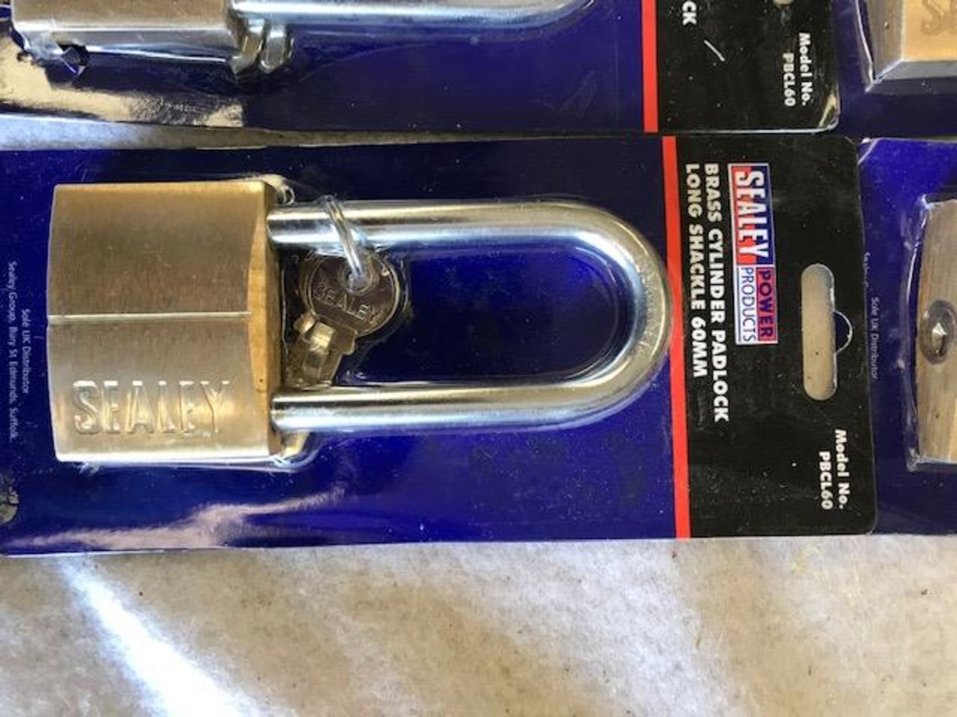 Quantity 6 X BRASS CYLINDER LONG SHANK PADLOCKS NEW UNUSED - Image 2 of 3