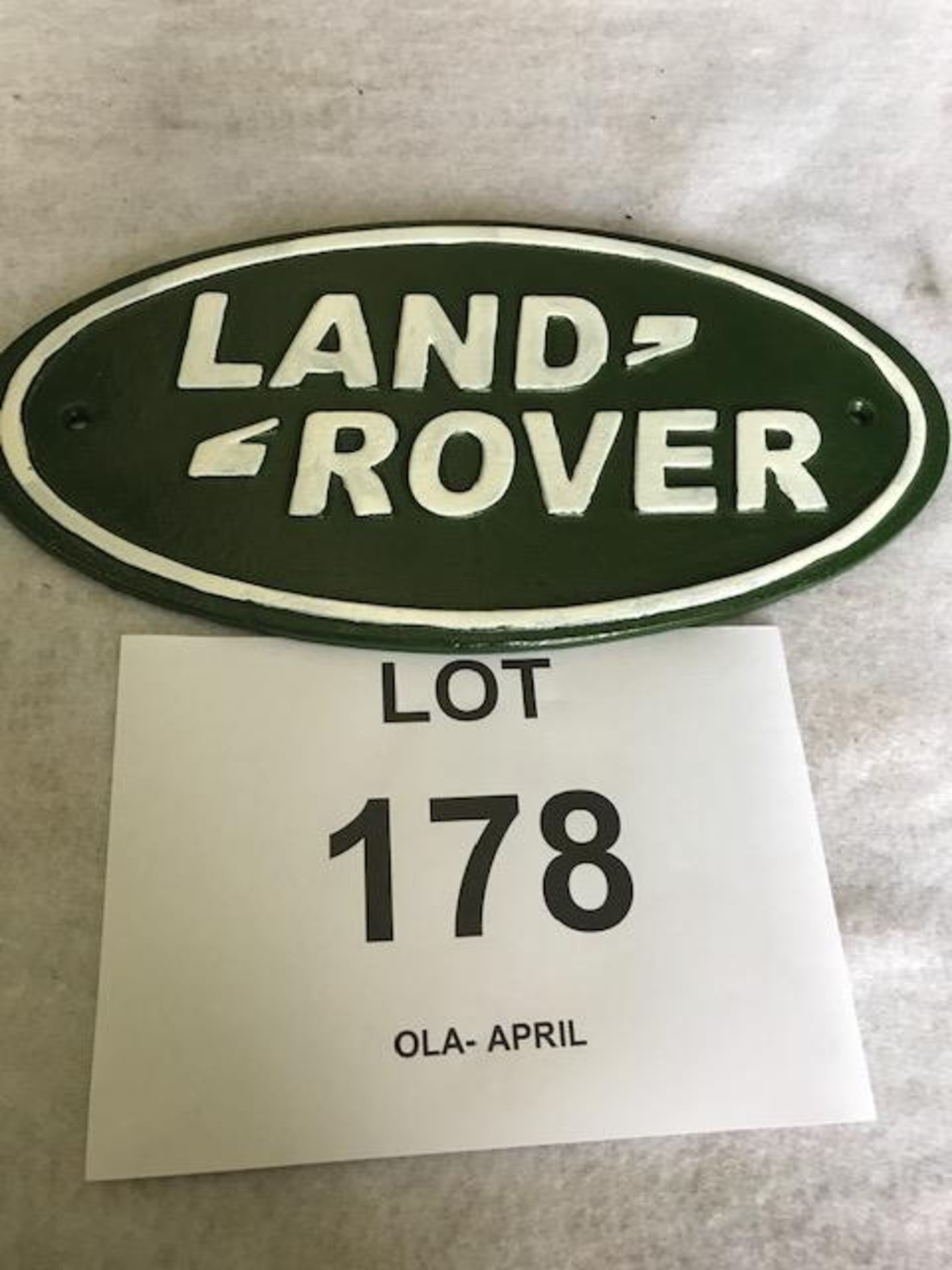 Unissued Cast Iron Land Rover Sign