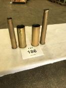 4 x WW1 and WW2 Brass Shell Cases Dated