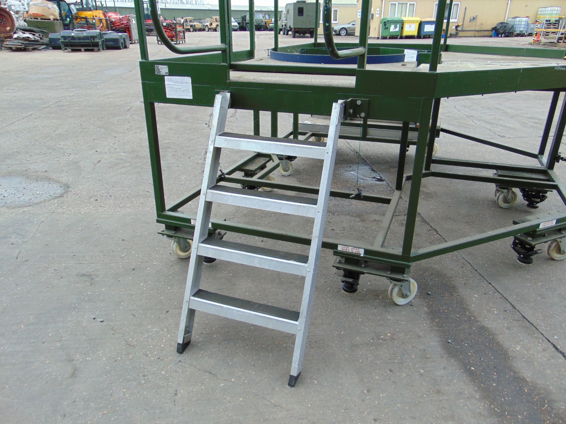 Moveable 2 Piece Access Platform c/w Guard Rail, Access Steps, Jacks etc - Image 3 of 9