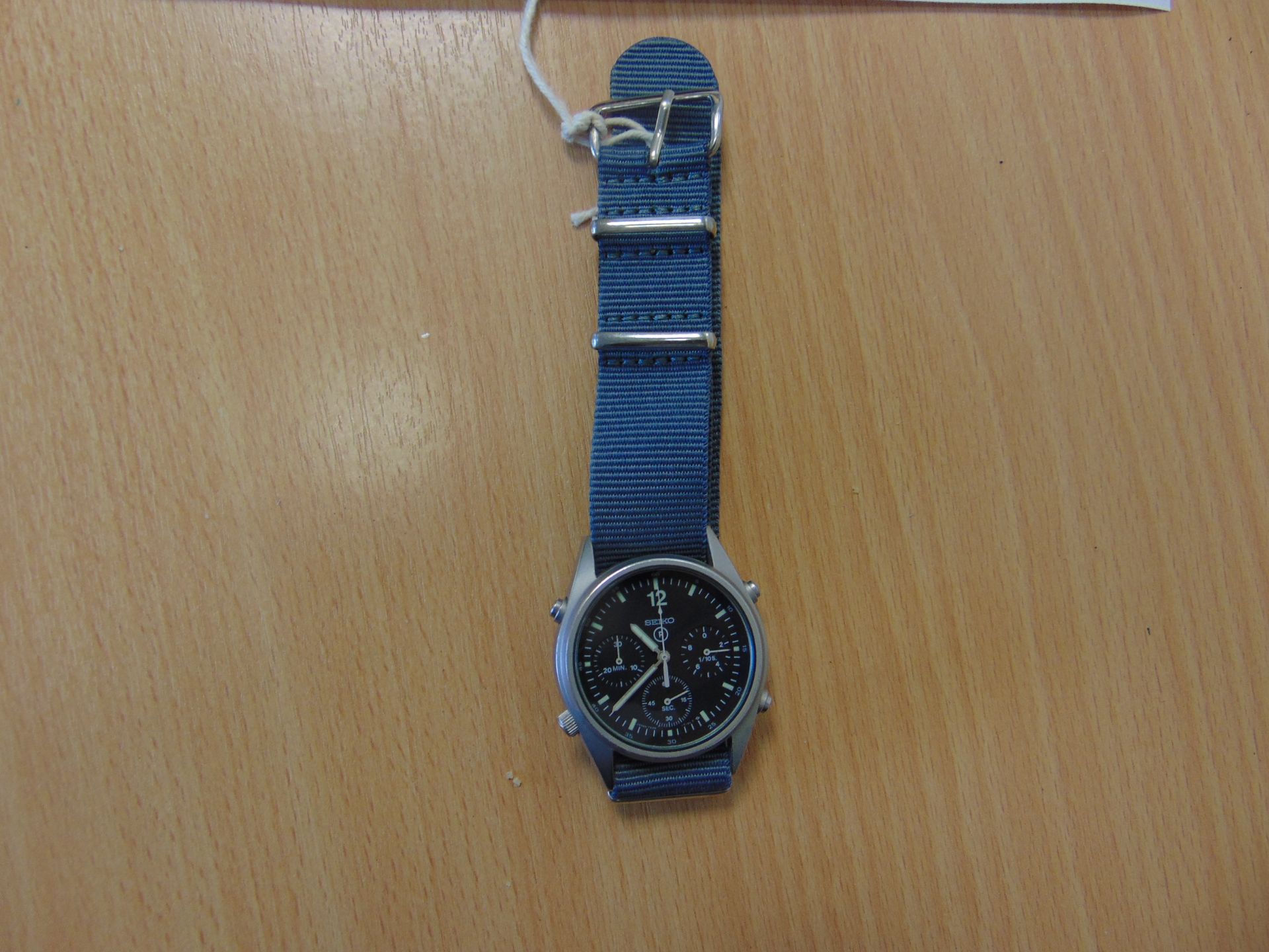 SEIKO GEN I RAF PILOTS CHRONO WATCH NATO MARKED DATED 1986 - Image 2 of 8