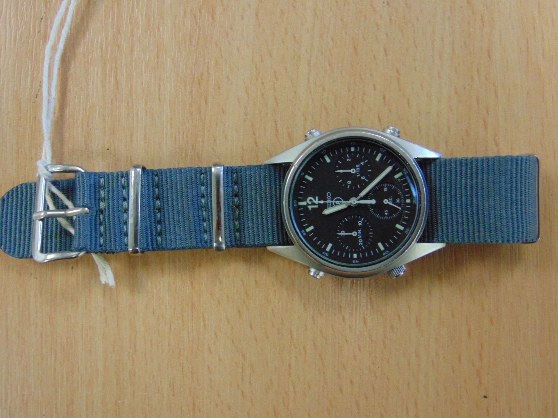 Very Nice SEIKO GEN I PILOTS CHRONO R.A.F. ISSUE NATO MARKED DATED 1990 ( GULF WAR) - Image 6 of 8
