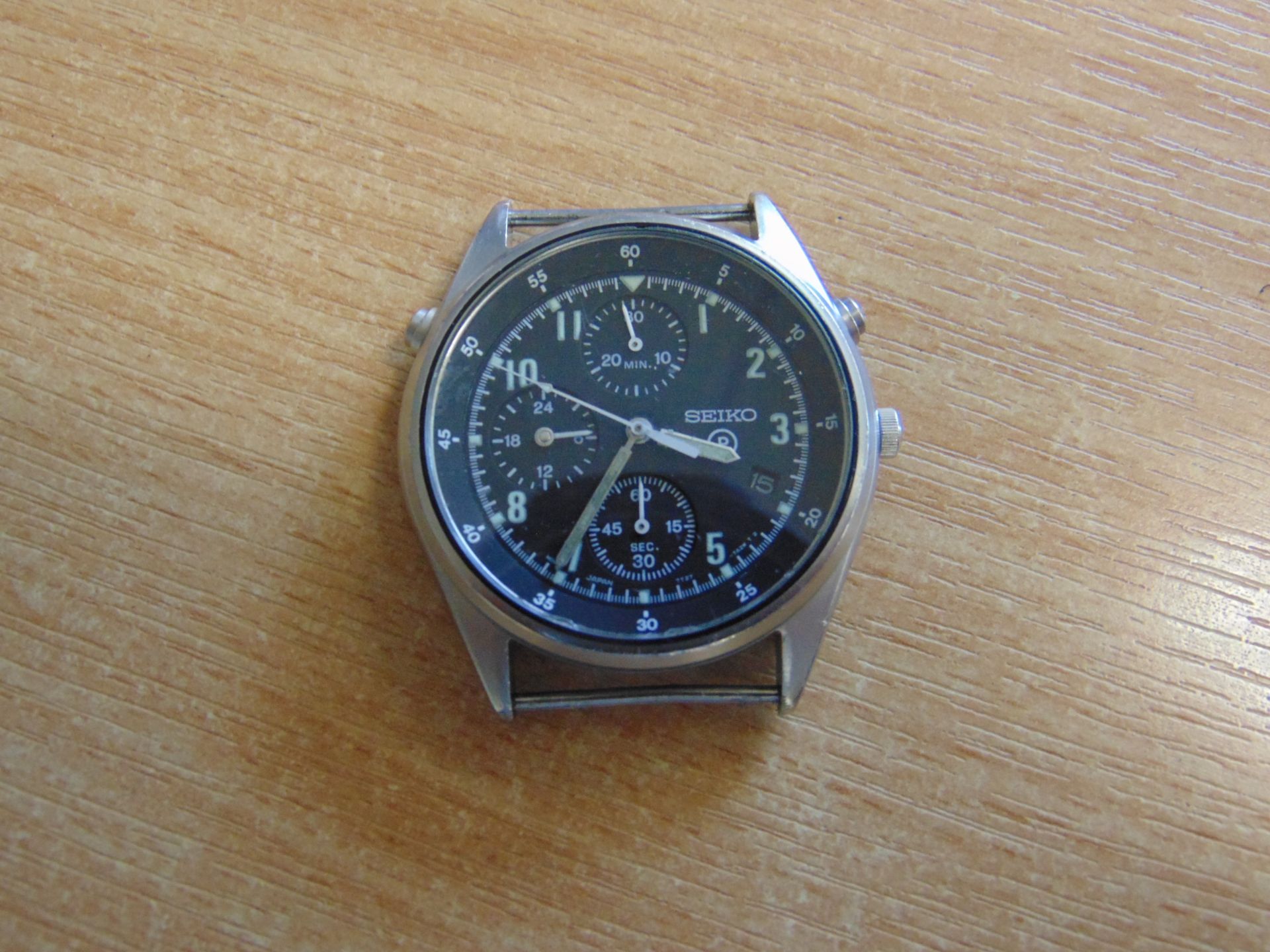 SEIKO GEN 2 RAF PILOTS CHRONO WATCH NATO MARKED DATED- 1999- GULF WAR 2 ISSUE. - Image 3 of 10