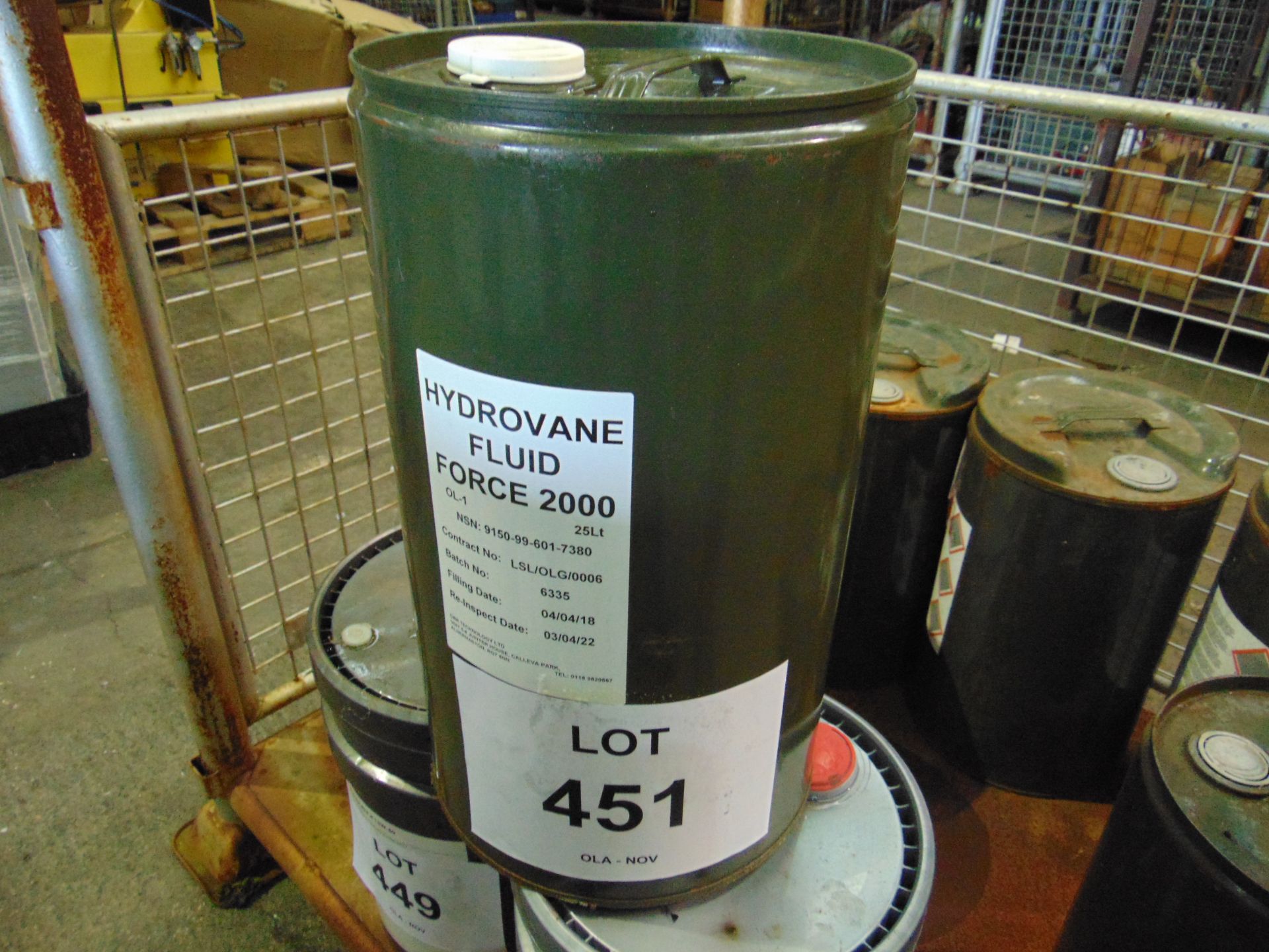 1 x Unissued 25L Sealed Drum of Hydrovane Fluid Force 2000 Compressor Oil