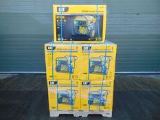 QTY 5 x UNISSUED Caterpillar RP2500 Industrial Petrol Generator Sets Dual Voltage 110/230 Volt