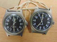 2x CWC QUARTZ 0552 ROYAL NAVY/ MARINES ISSUE SERVICE WATCHES UNTRIED AND UNTESTED DATED 1989/1990