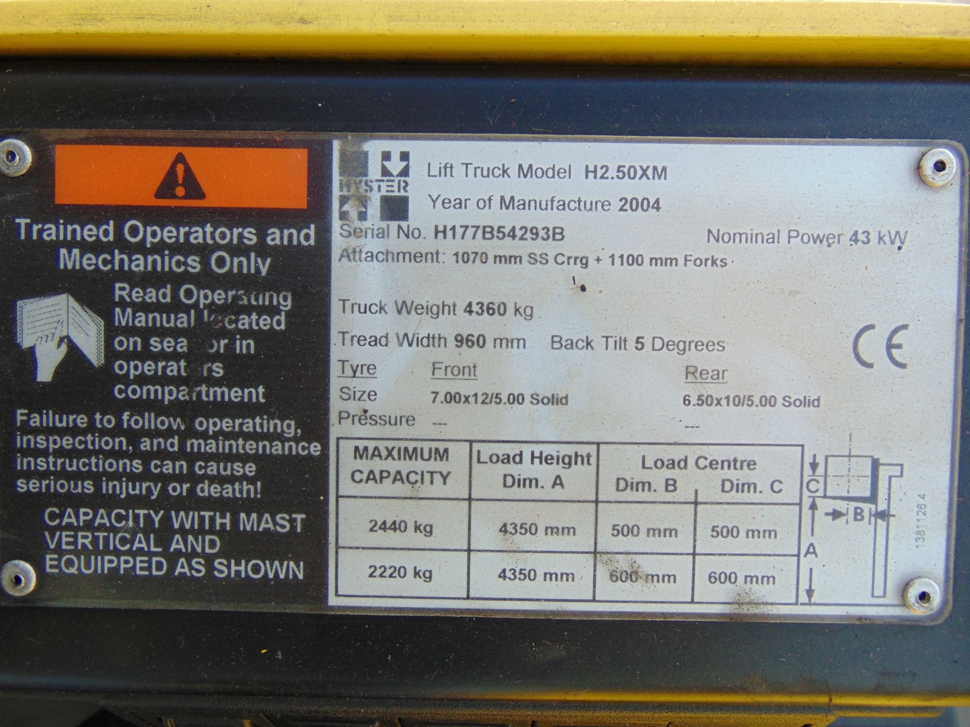Hyster H2.50XM Forklift ONLY 1,285 HOURS WITH 3 STAGE CONTAINER SPEC MAST. - Bild 17 aus 24