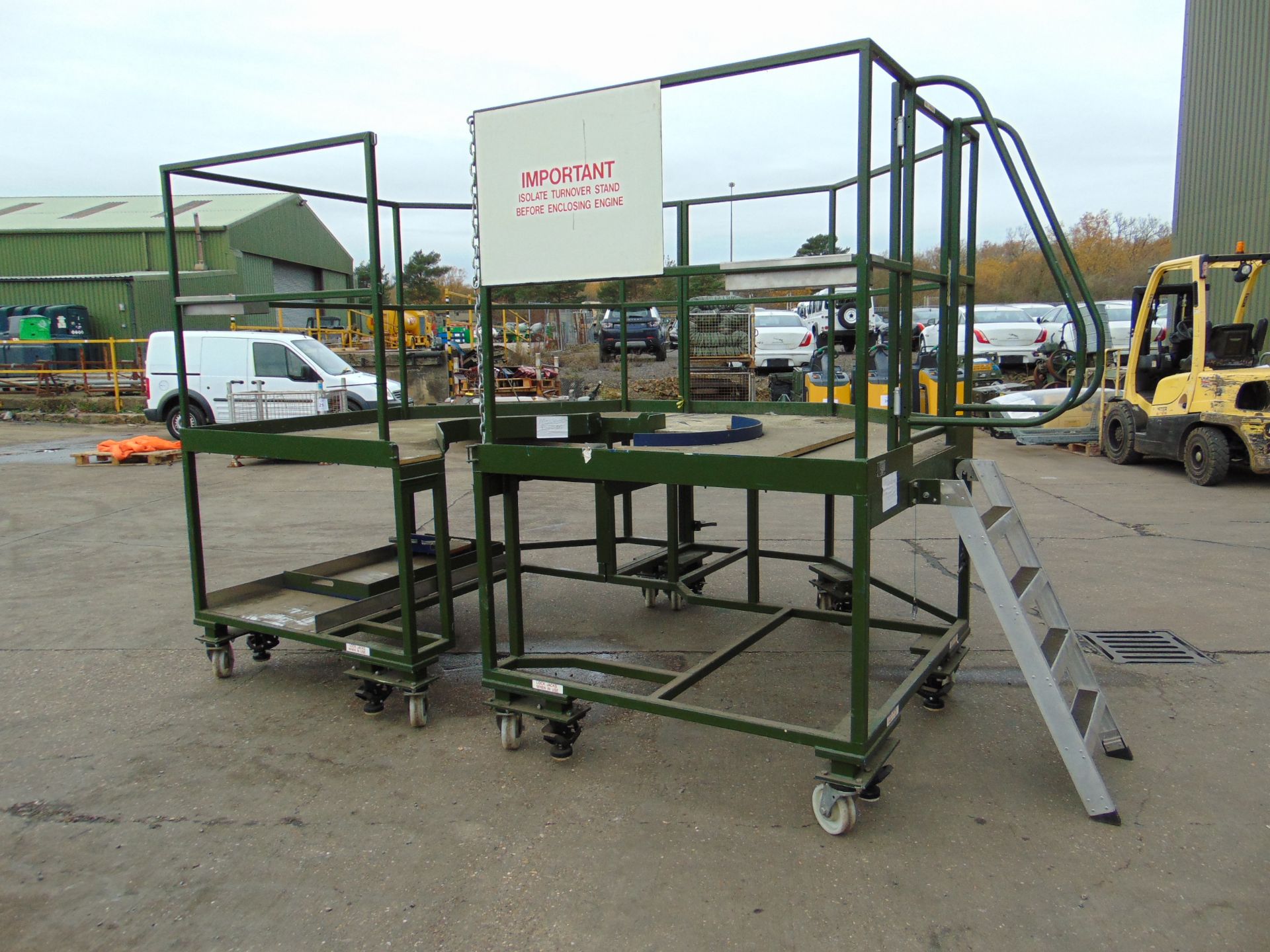 Moveable 2 Piece Access Platform c/w Guard Rail, Access Steps, Jacks etc - Image 5 of 9