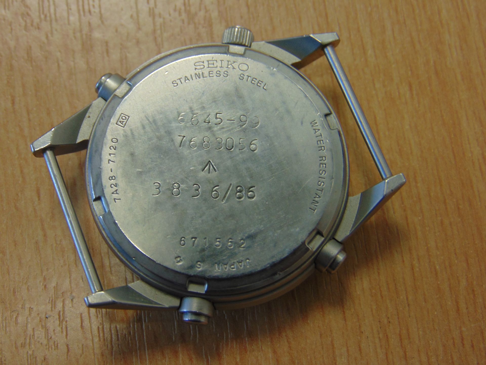 SEIKO GEN I RAF PILOTS CHRONO WATCH NATO MARKED DATED 1986 - Image 6 of 8