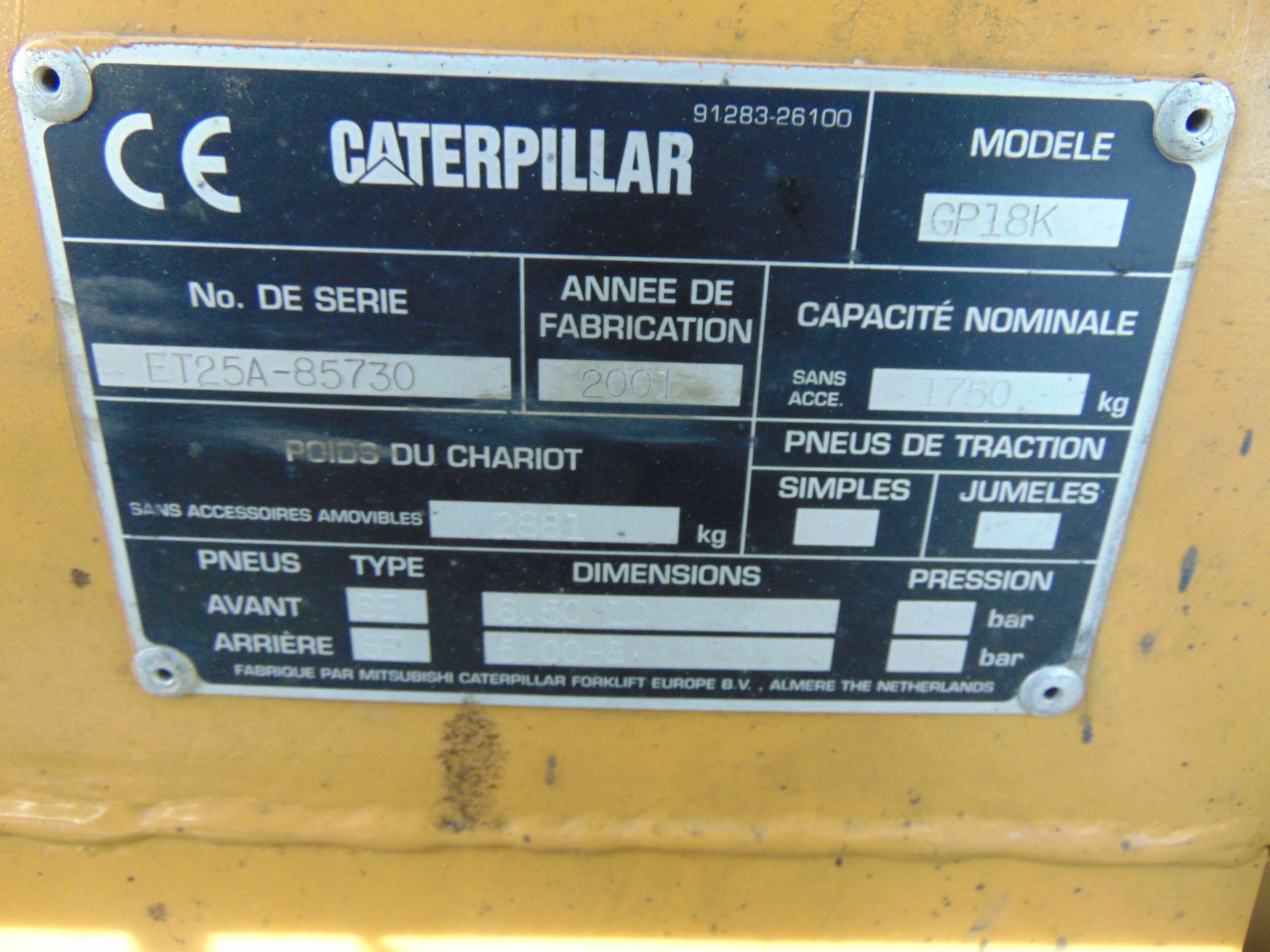 CAT GP18K 1750Kg Gas Fork Lift Truck ONLY 5.516 HOURS! - Image 25 of 25