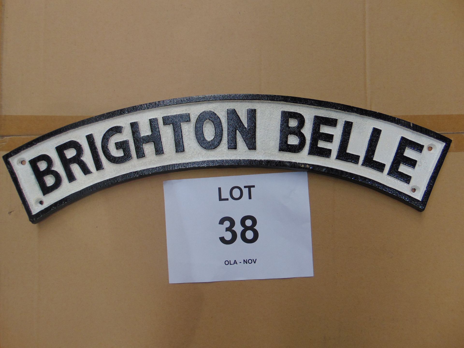 CAST IRON BRIGHTON BELLE RAILWAY SIGN