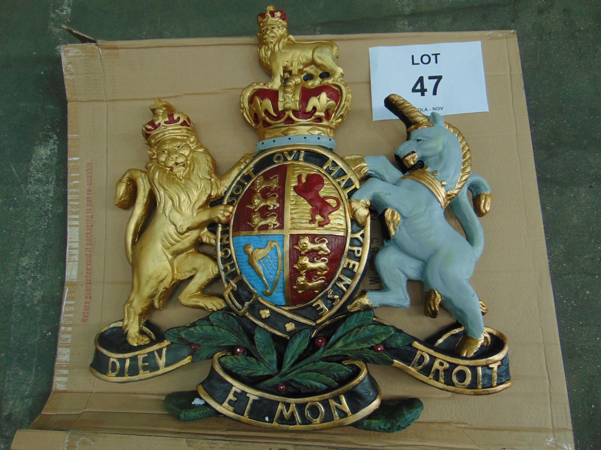 LARGE HAND PAINTED ROYAL CREST