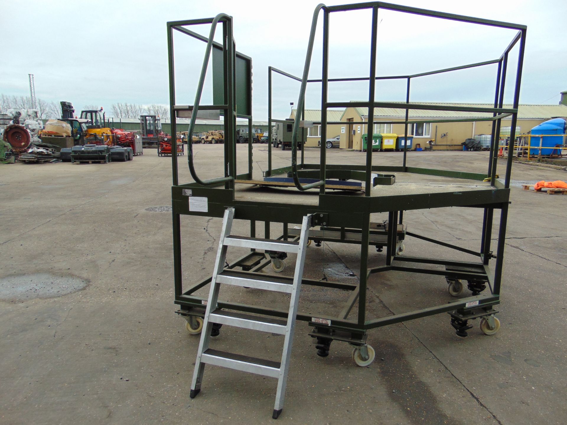 Moveable 2 Piece Access Platform c/w Guard Rail, Access Steps, Jacks etc - Image 2 of 9