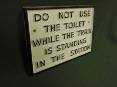 CAST IRON RAILWAY SIGN