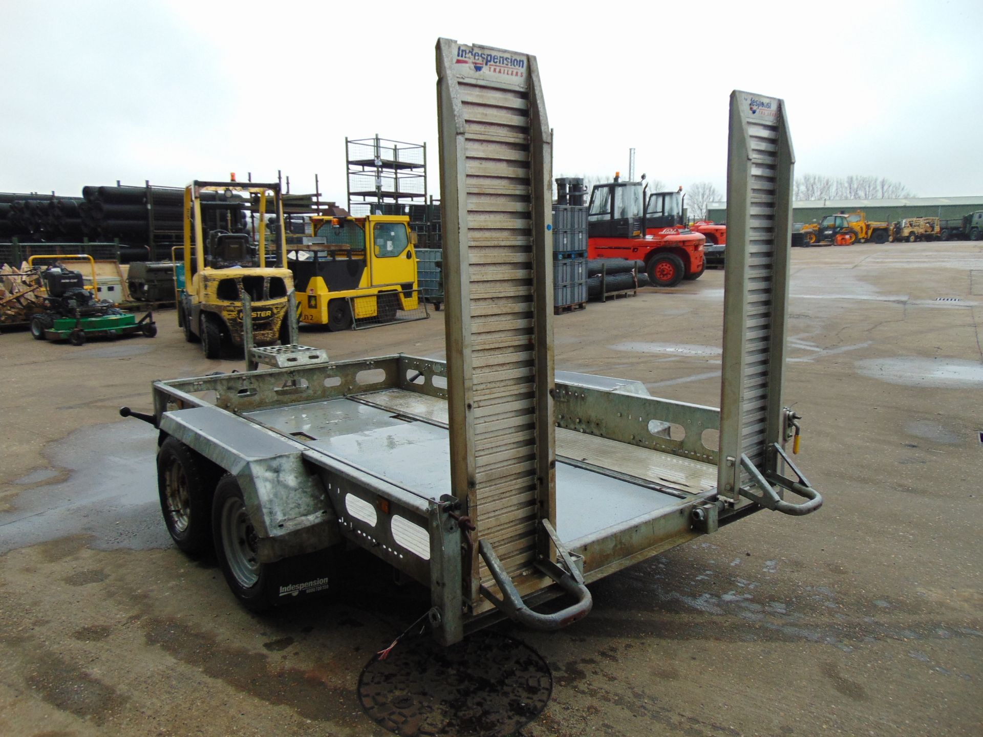 Indespension 3,500kg Twin Axle Plant Trailer c/w Ramps - Image 5 of 14