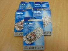 5X SILVA EXPEDITION 4 COMPASS UNISSUED IN ORIGINAL BOX. WITH LANYARD.