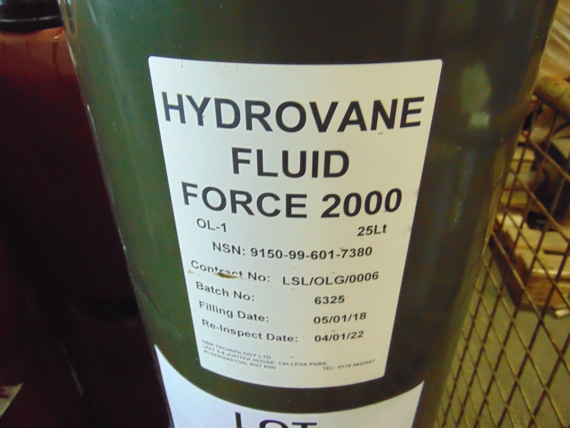 2 x Unissued 25L Sealed Drums of Hydrovane Fluid Force 2000 High Performance Compressor Oil - Image 2 of 2