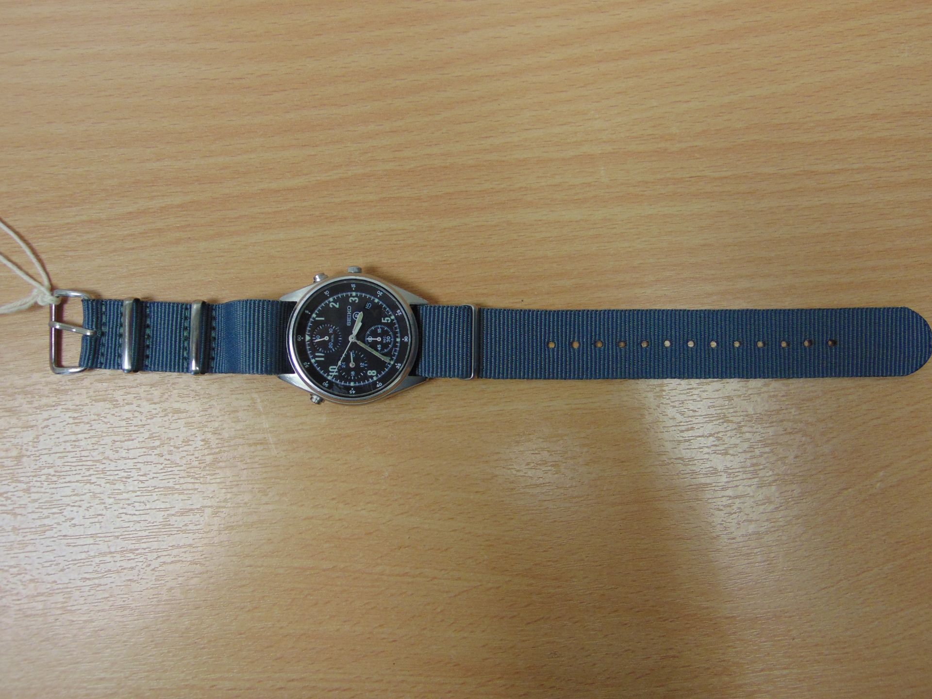 SEIKO GEN 2 RAF PILOTS CHRONO WATCH NATO MARKED DATED- 1999- GULF WAR 2 ISSUE. - Image 8 of 10