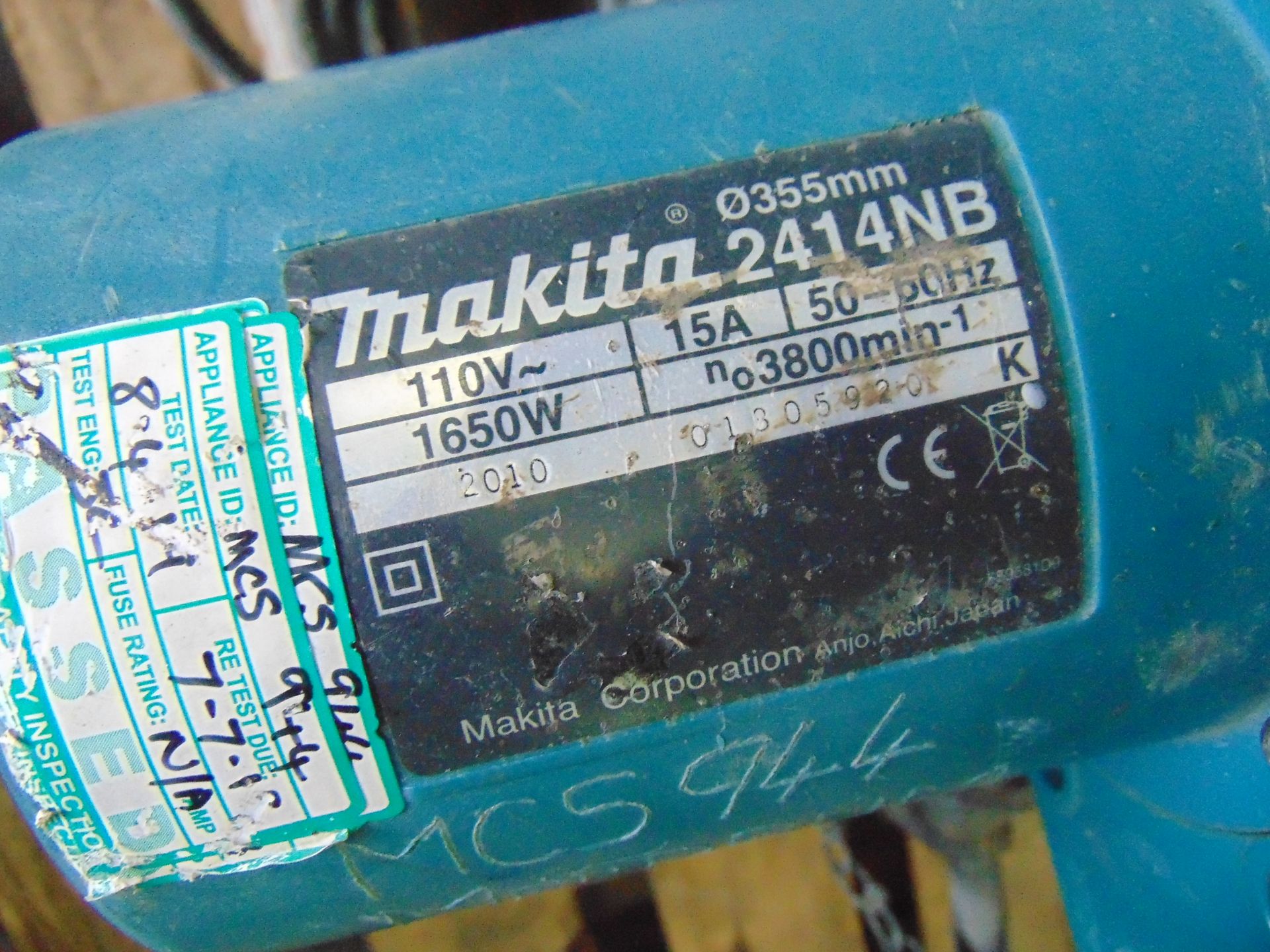 Makita 2414NB Metal Cutting CHOP Saw 110v - Image 7 of 7