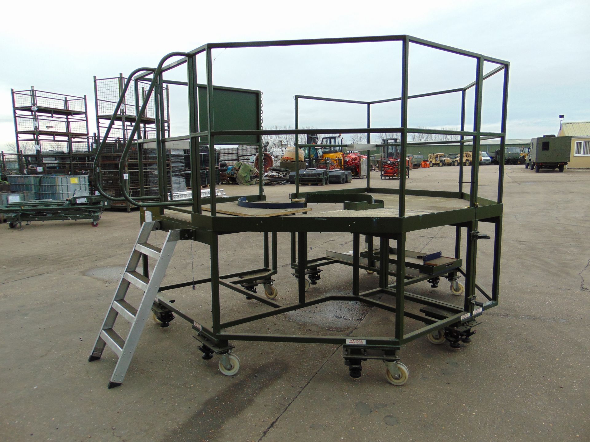 Moveable 2 Piece Access Platform c/w Guard Rail, Access Steps, Jacks etc