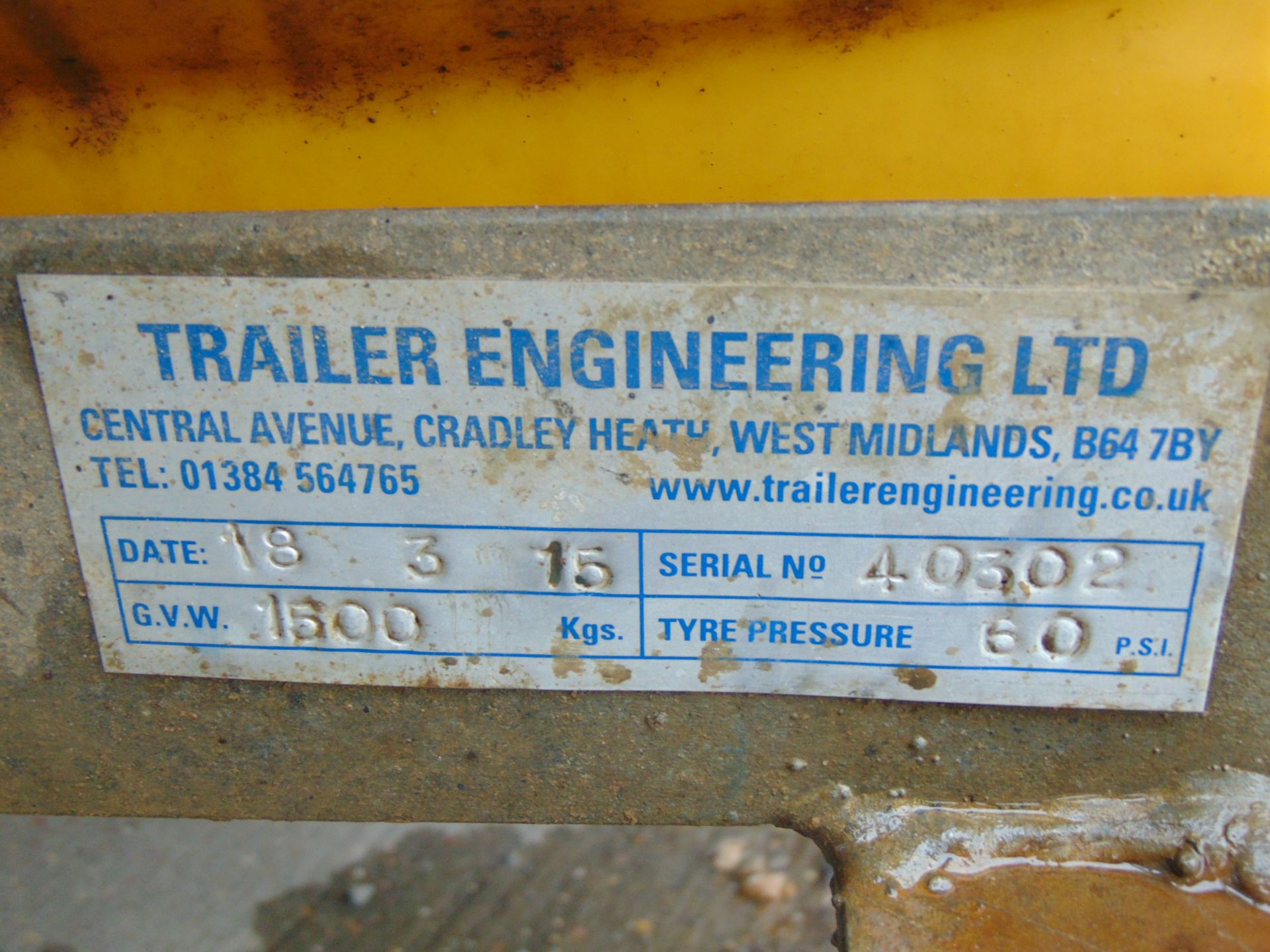 2015 Trailer Engineering 1100 Litre Pressure Washer Bowser - Image 16 of 17