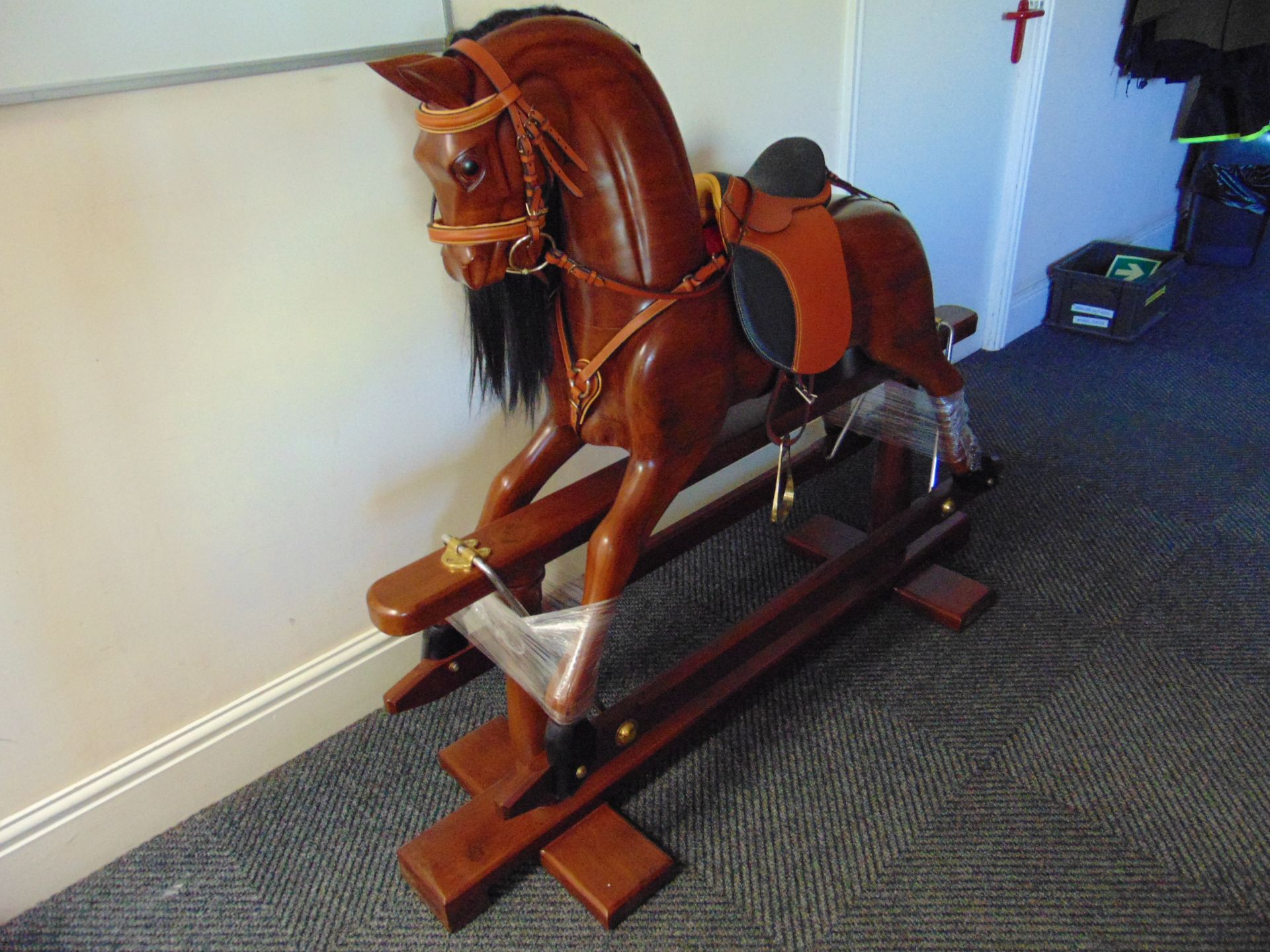 Beautiful Traditional Victorian Wooden Hand Carved Rocking Horse - Image 2 of 6